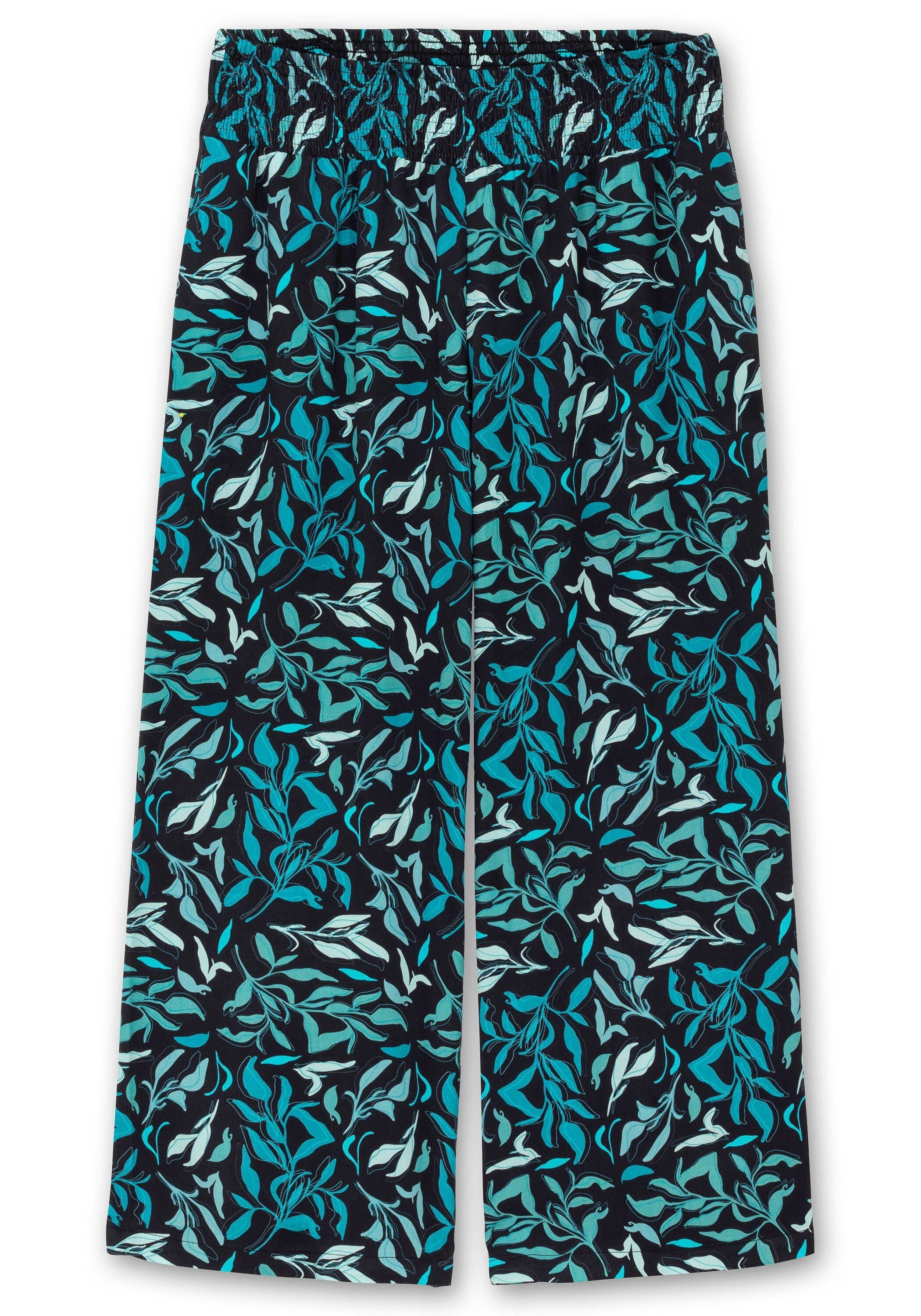Sheego Schlupfhose »Weite Schlupfhose mit Smokbund und Blätterprint«