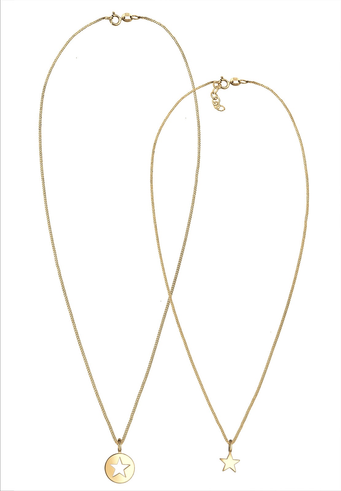 Elli Ketten-Set »Halskette Mutter Tochter Stern Anhänger 925 Sterling Silver«