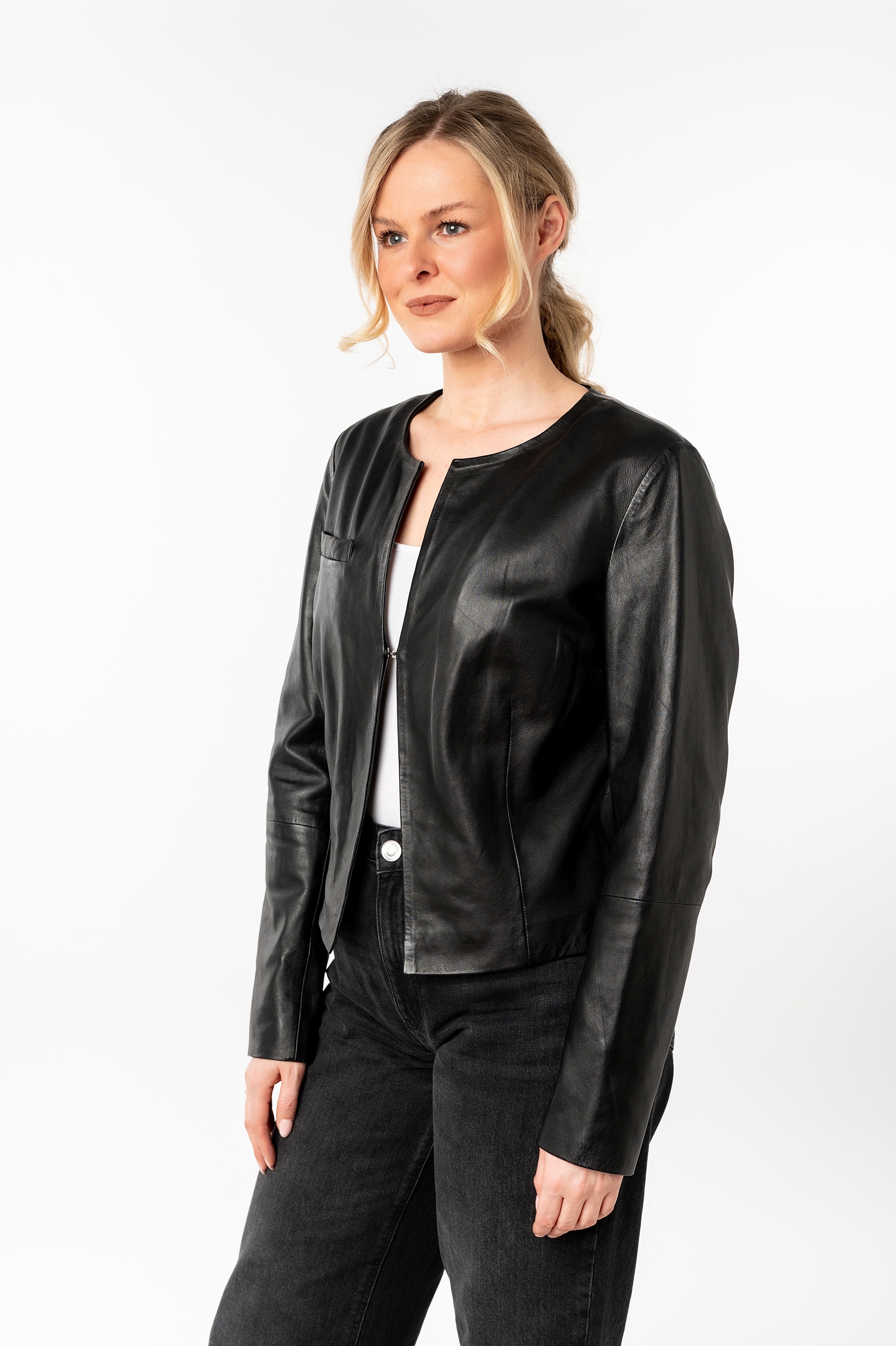 Mauritius Lederjacke »MWLelia«, kragenlos