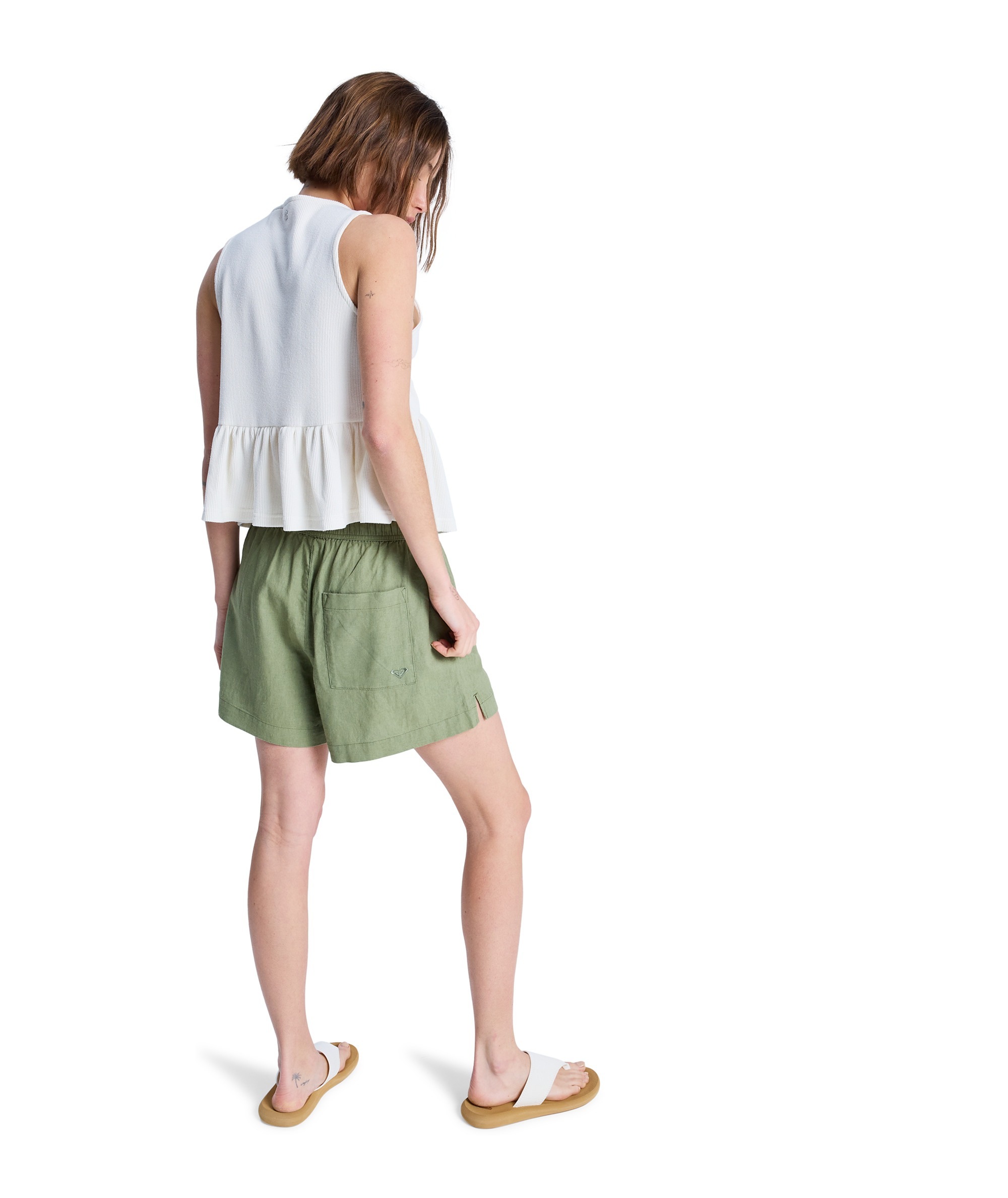 Roxy Shorts »LEKEITIO BREAK MID«  aus Leinen und Viskose, sportlicher Stil