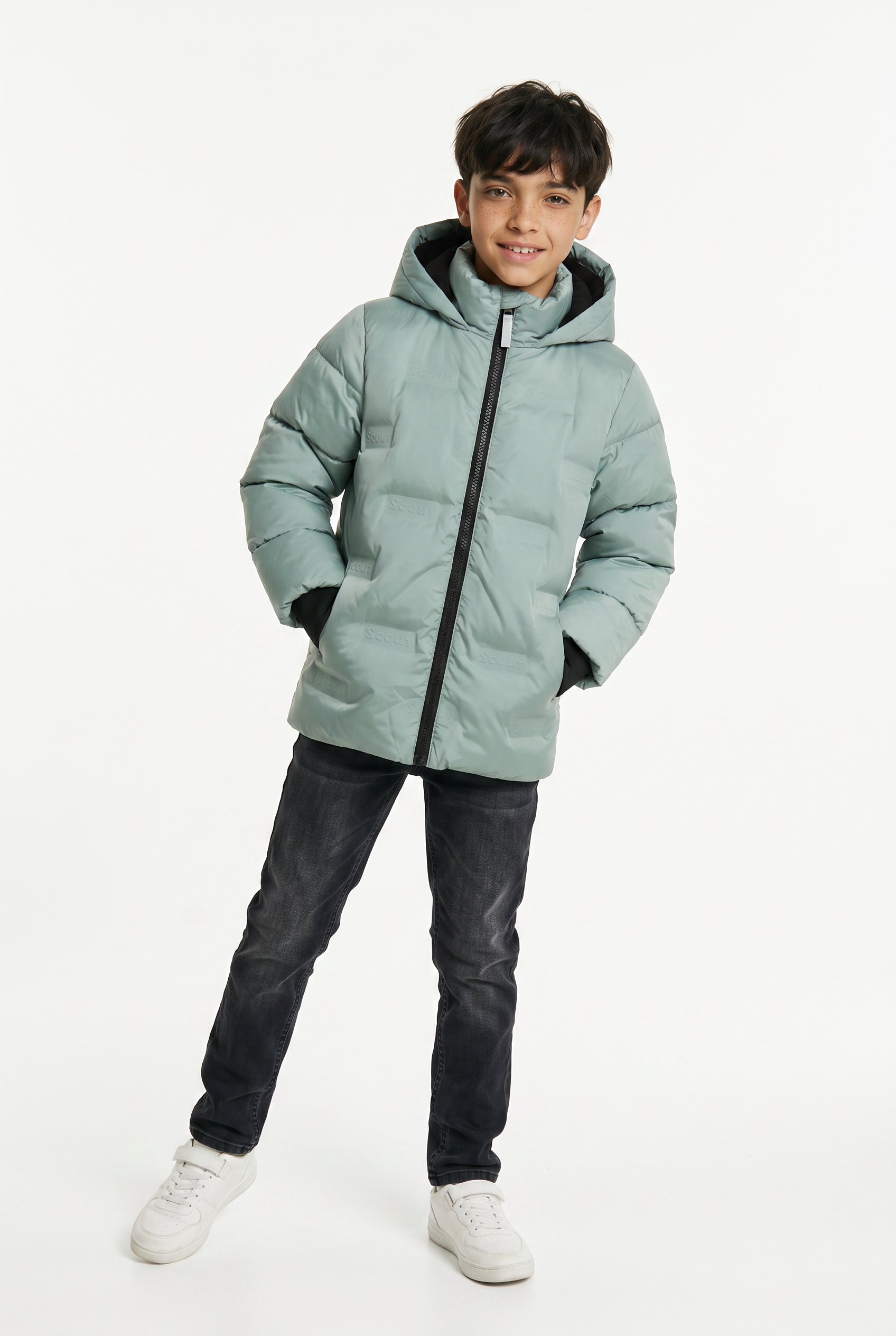Scout Outdoorjacke »Winterjacke mit SCOUT-Logo Prägung - NEU von SCOUT« mit Kapuze Warme Jacke mit SCOUT-Prägung und Fleecefütterung