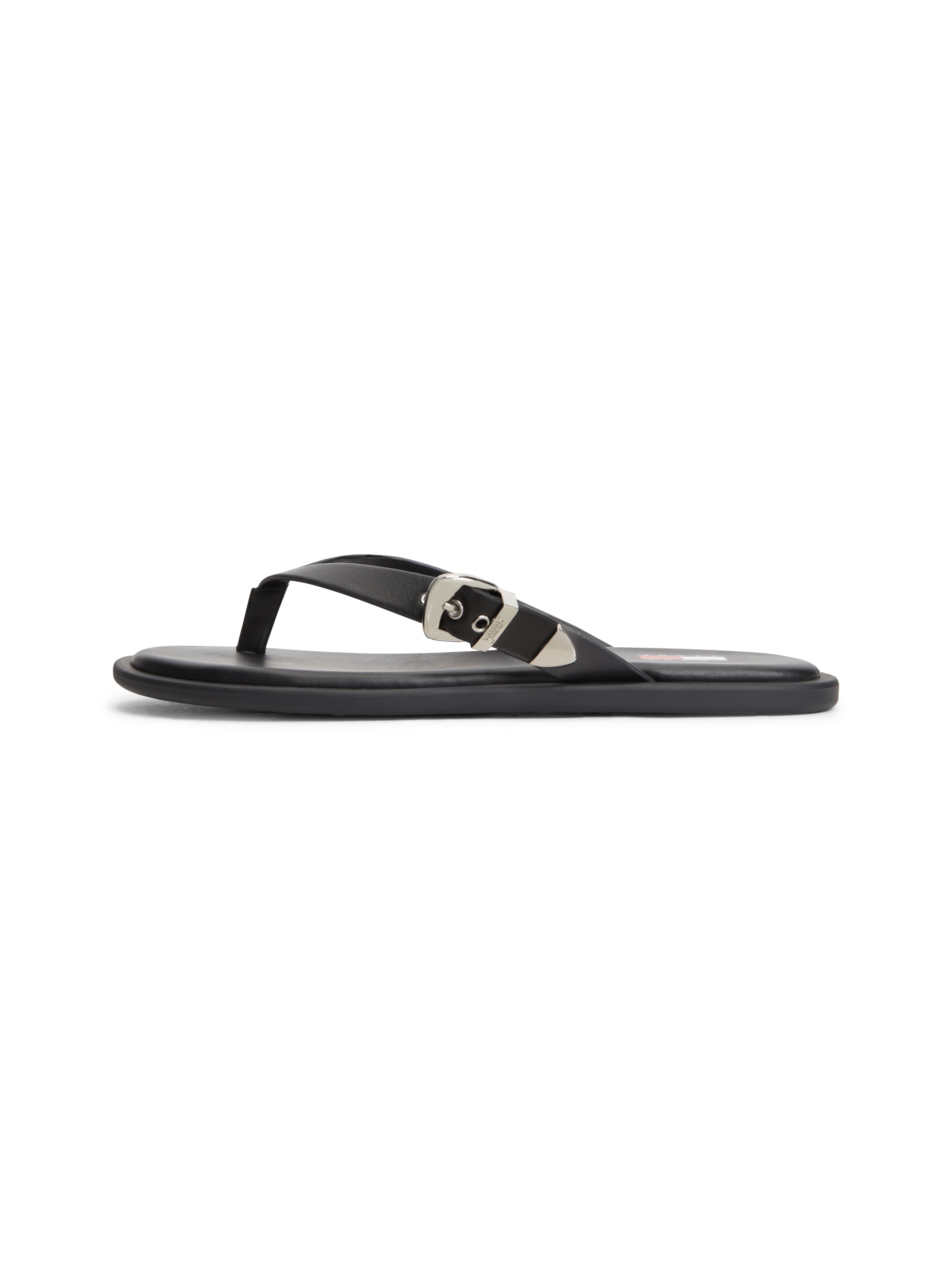 Tommy Jeans Zehentrenner »TJW FLAT LEATHER SANDALS«  Dianette, Strandschuh, Schlupfschuh mit verstellbarer Schnalle