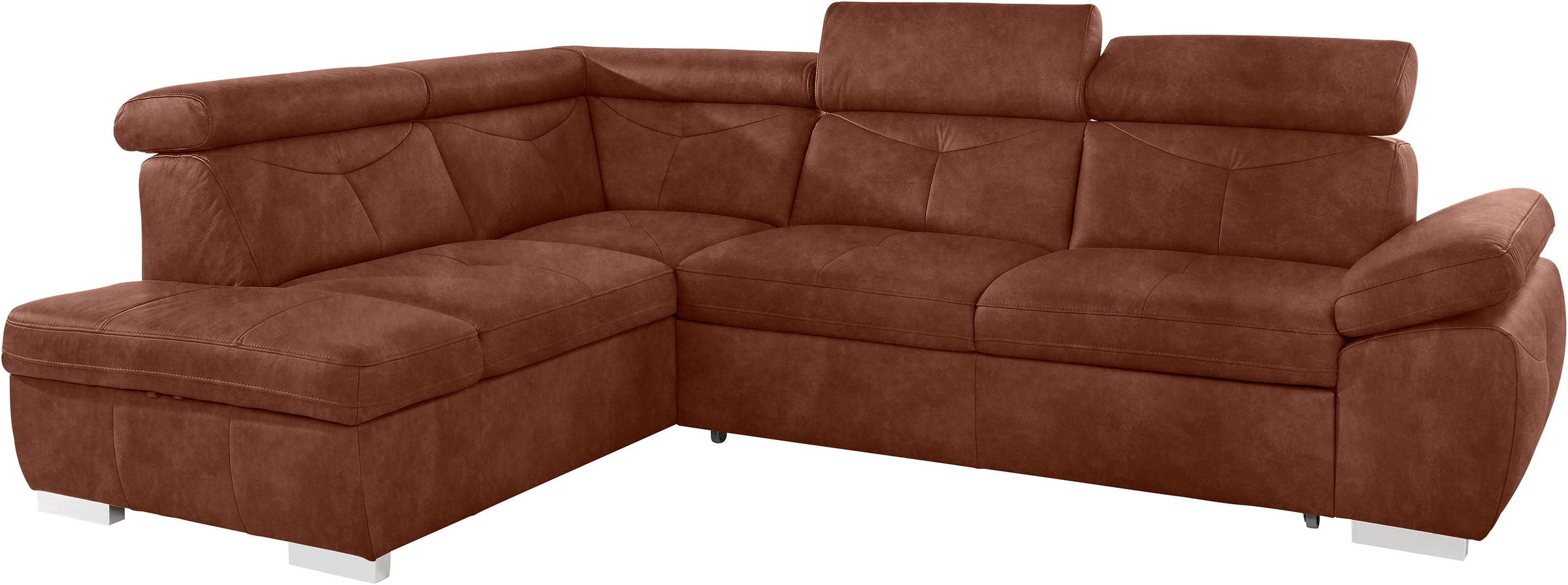 exxpo - sofa fashion Ecksofa »Spring, super bequem und komfortabel mit Armteil- und Kopfteilfunktion«, wahlweise mit Bettfunktion und Bettkasten, L-Form