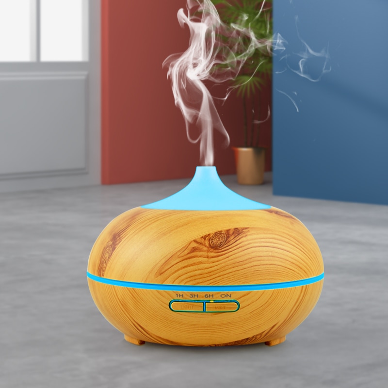 Hyrican Luftbefeuchter »Aroma Ultraschall Luftbefeuchter/Diffuser«, 0,3 l Wassertank, 300ml antibakterieller Wassertank, 7 Farben-LED-Beleuchtung, Holzoptik