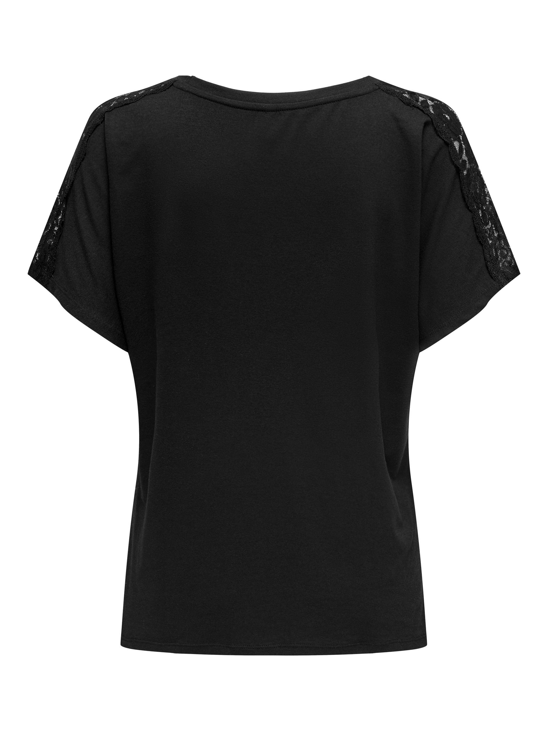 ONLY V-Shirt »ONLMOSTER S/S V-NECK LACE TOP JRS« bestellen bei OTTO