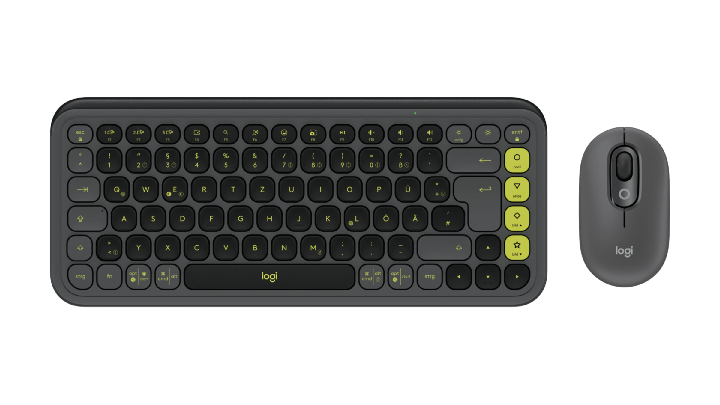 Logitech Gaming-Tastatur »POP ICON COMBO - GRAPHITE - DEU - CENTRAL-419«, Hergestellt aus recyceltem Kunststoff