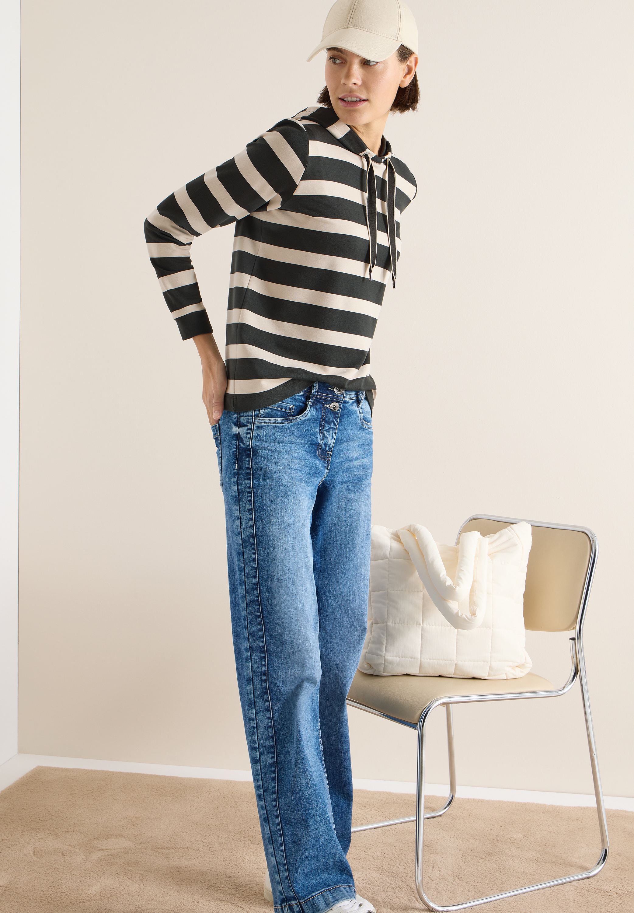 Cecil Kapuzensweatshirt , im Streifen-Design
