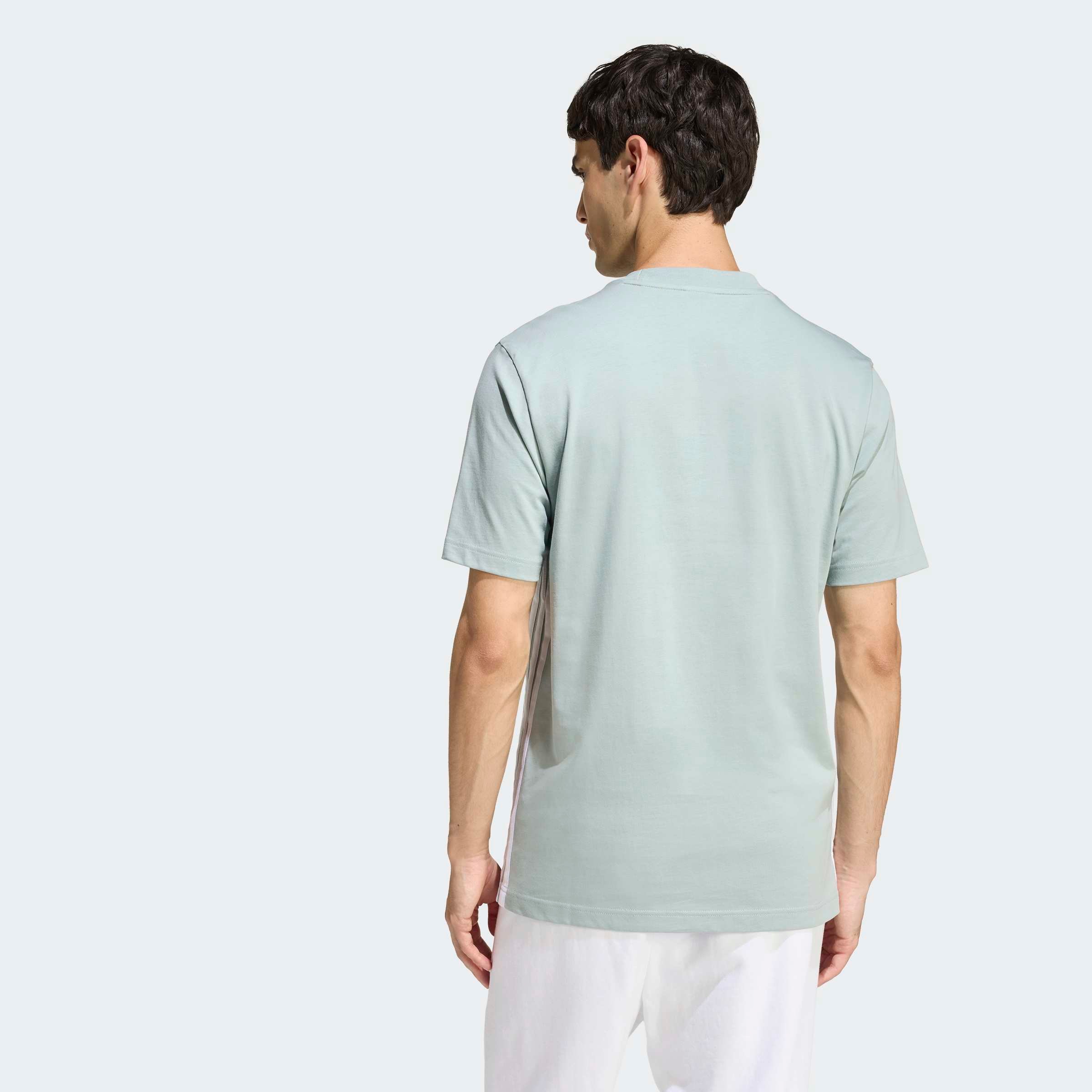 adidas Sportswear T-Shirt »ESSENTIALS 3-STREIFEN SINGLE JERSEY« mit Rundhalsausschnitt, aus Baumwolle, weiches Single Jersey