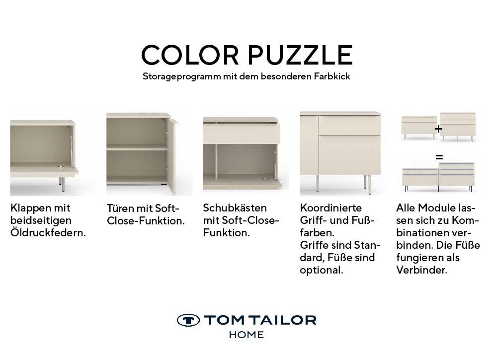 TOM TAILOR HOME Sideboard Lowboard, Breite 165 cm,3 Türen,1 Schublade, viel Stauraum