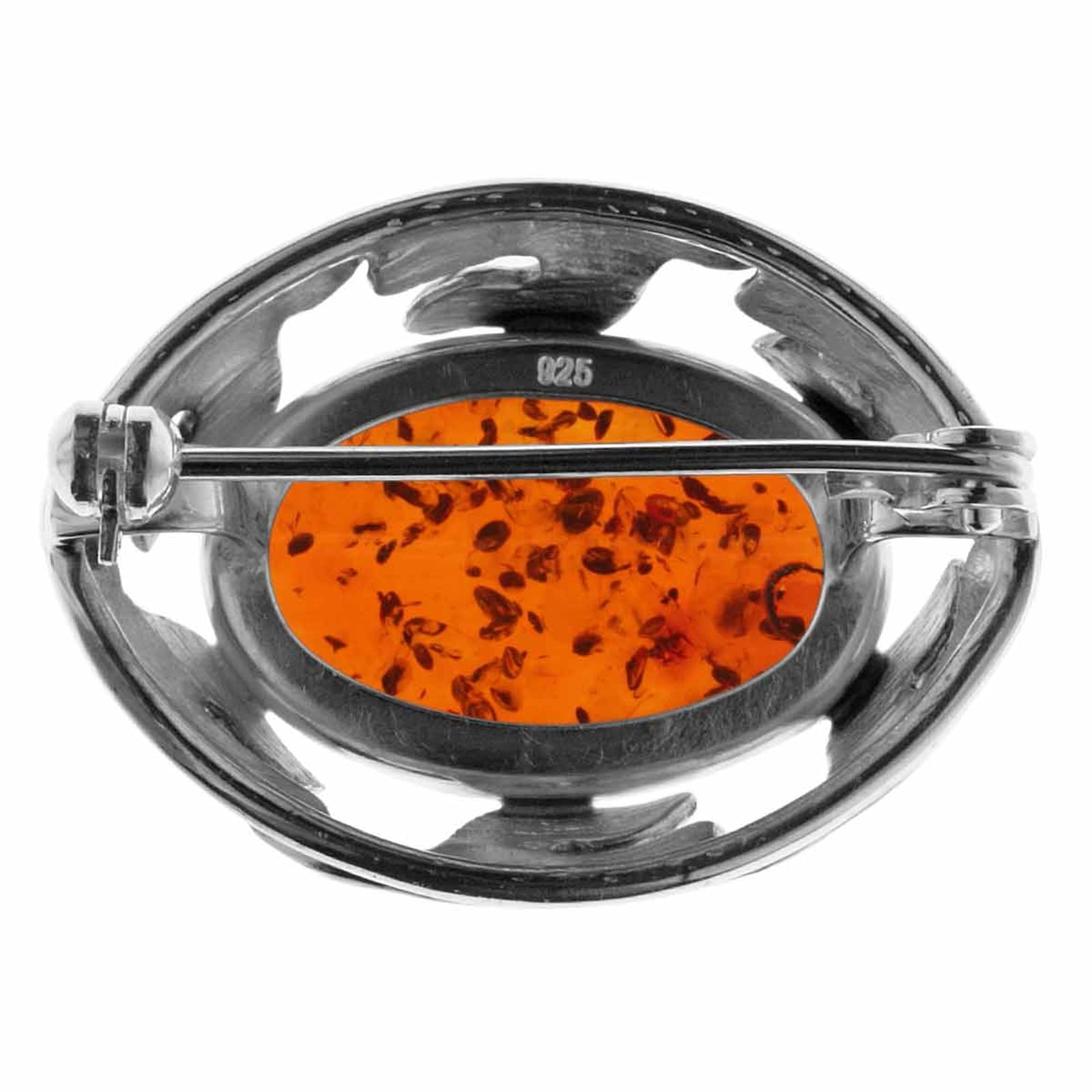OSTSEE-SCHMUCK Brosche »- Fischland 30x23 mm - Silber 925/000 - Bernstein«
