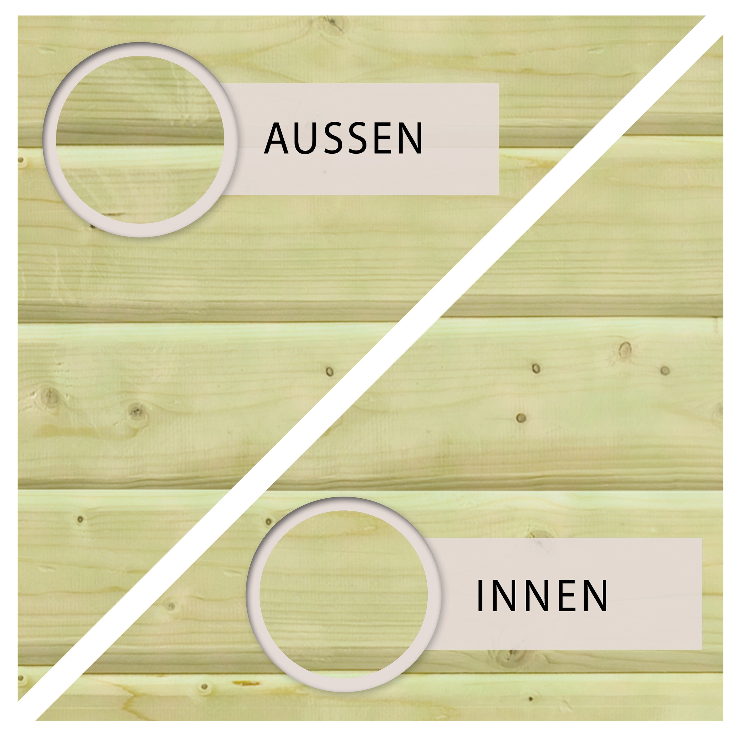 Karibu Achteckpool »PALERMO Set B BxLxH: 547x547x124 cm« 38 mm starke kesseldruckimprägnierte Holzbohlen aus Fichtenholz