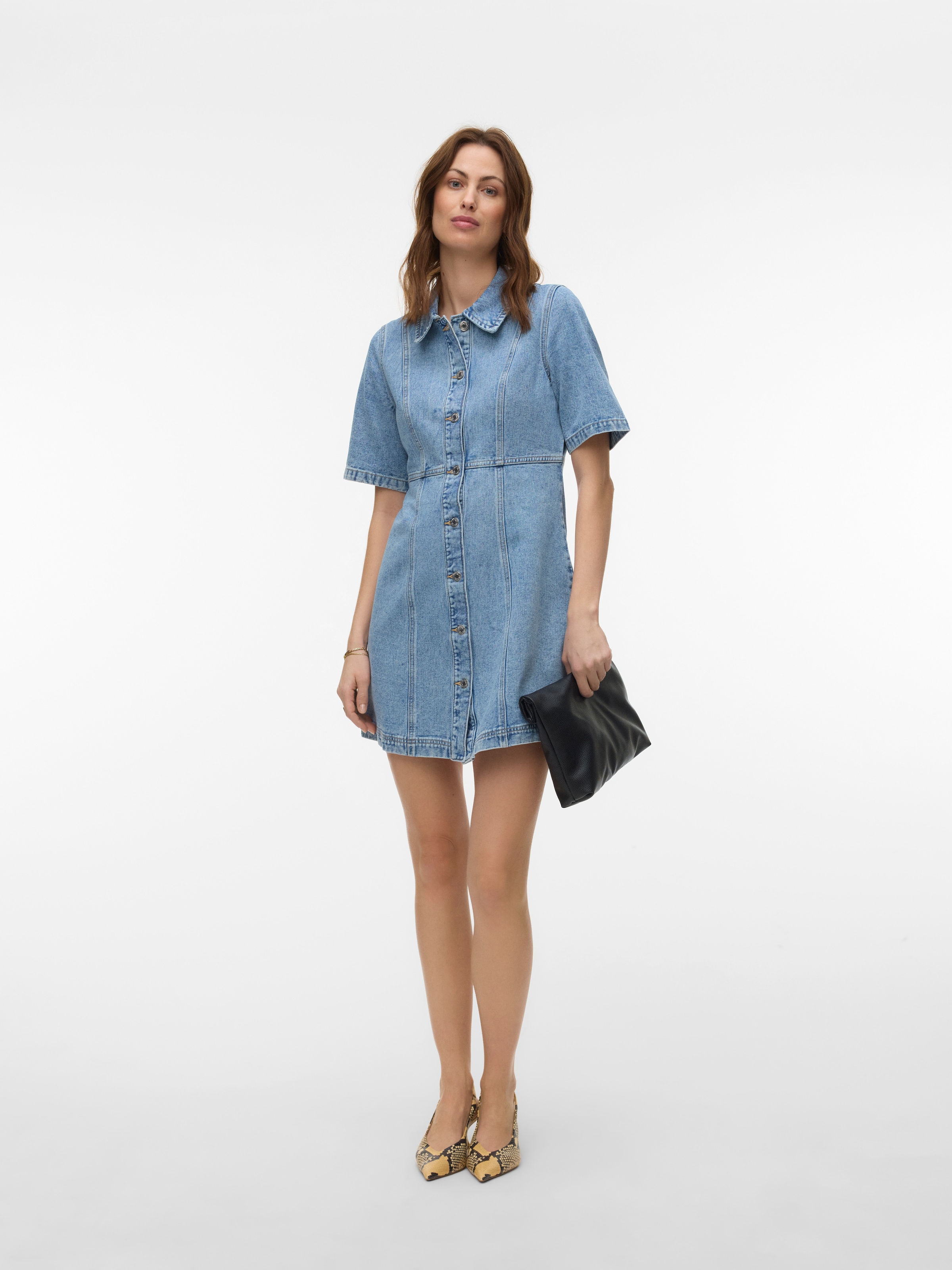 Vero Moda Jeanskleid »VMDAISY 2/4 SHORT DENIM DRESS NOOS« Baumwolle