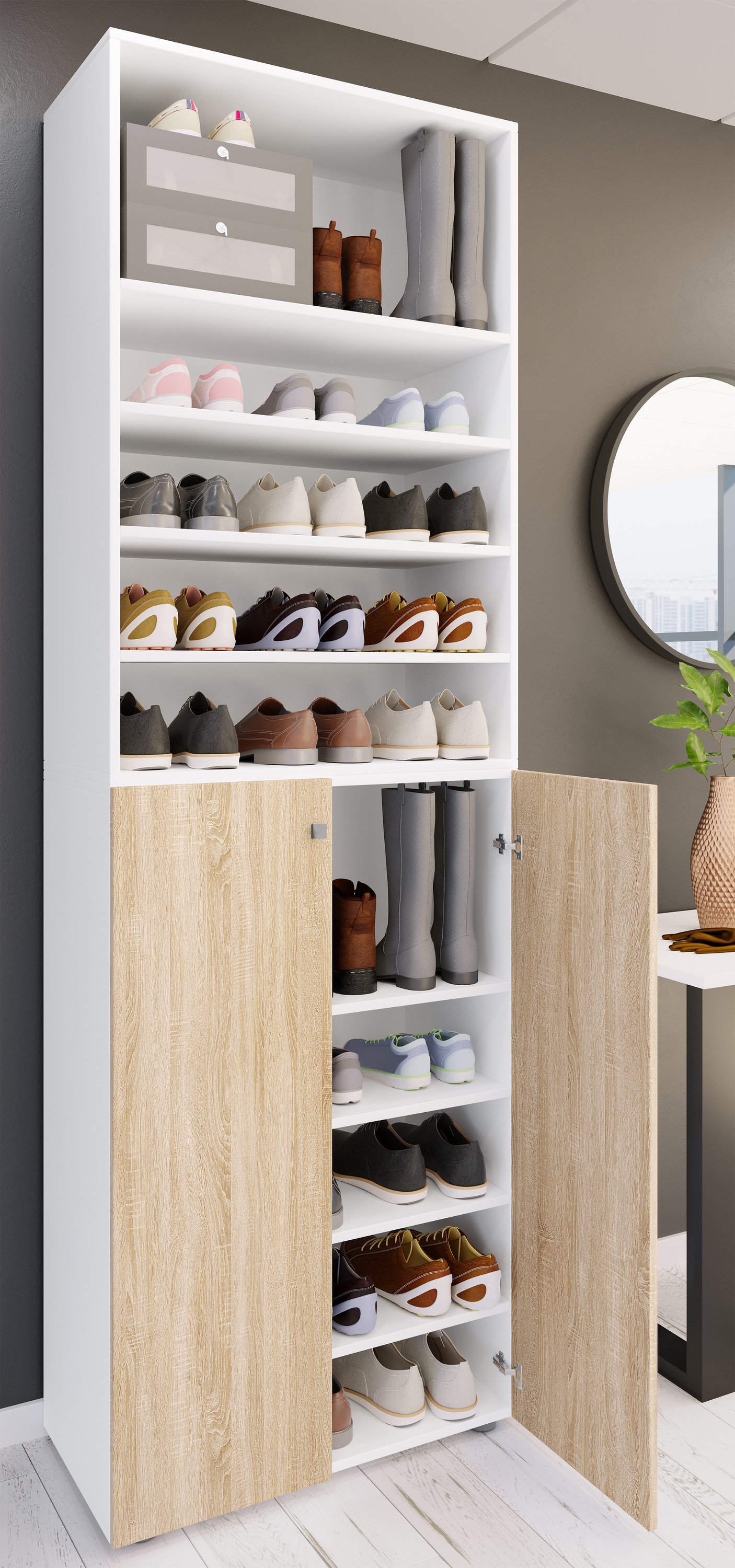 VCM Schuhschrank »VCM XL Holz Großer Schuhschrank Schuhregal Groß Stiefel Dielenmöbel Lona 10 Fächer«, (1 St.)
