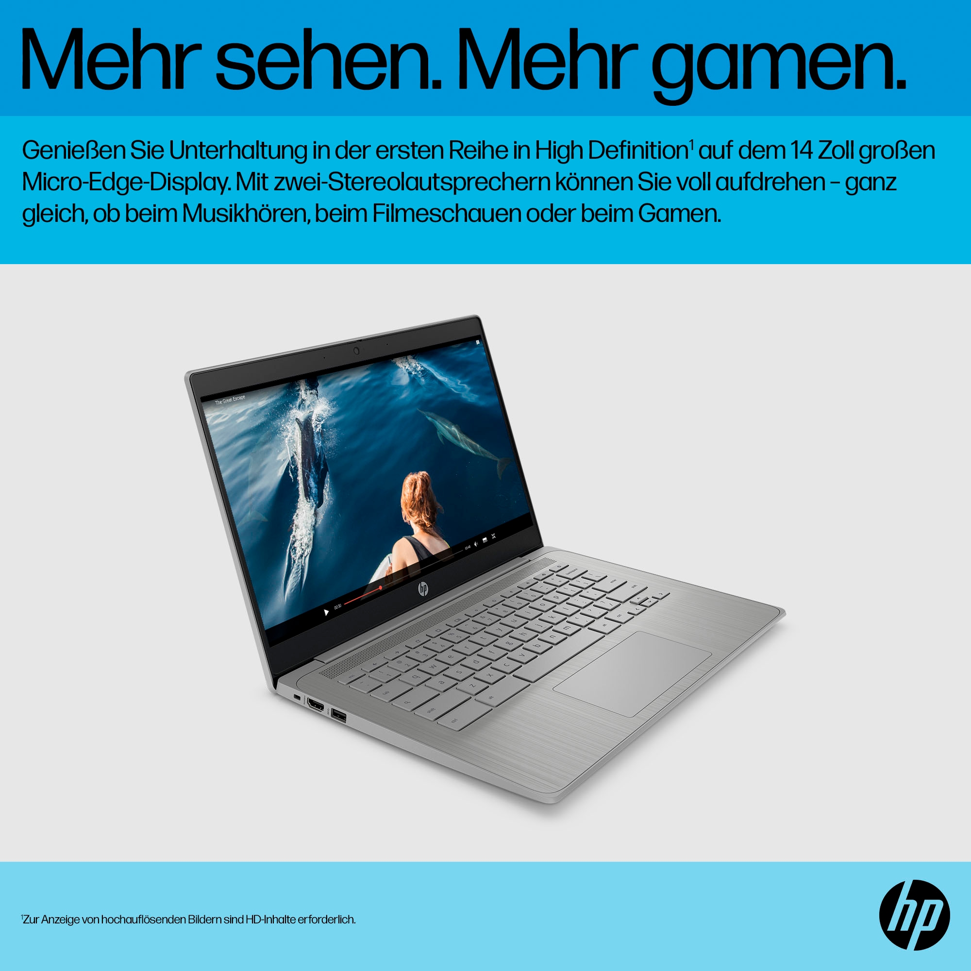 HP Chromebook »14a-ne1210ng«, 35,6 cm, / 14 Zoll, Intel, Celeron, UHD Graphics, 64 GB SSD