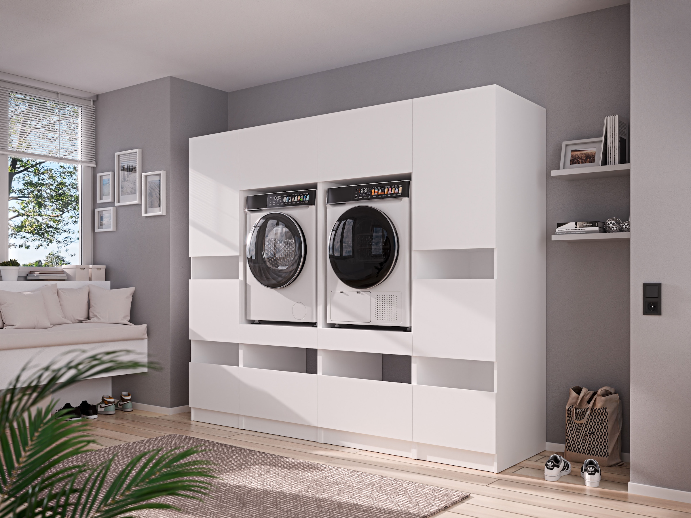 BASIC by Balculina Mehrzweckschrank-Set »Washhome B/T/H 236x68x200 cm« 4 Stk. tlg.