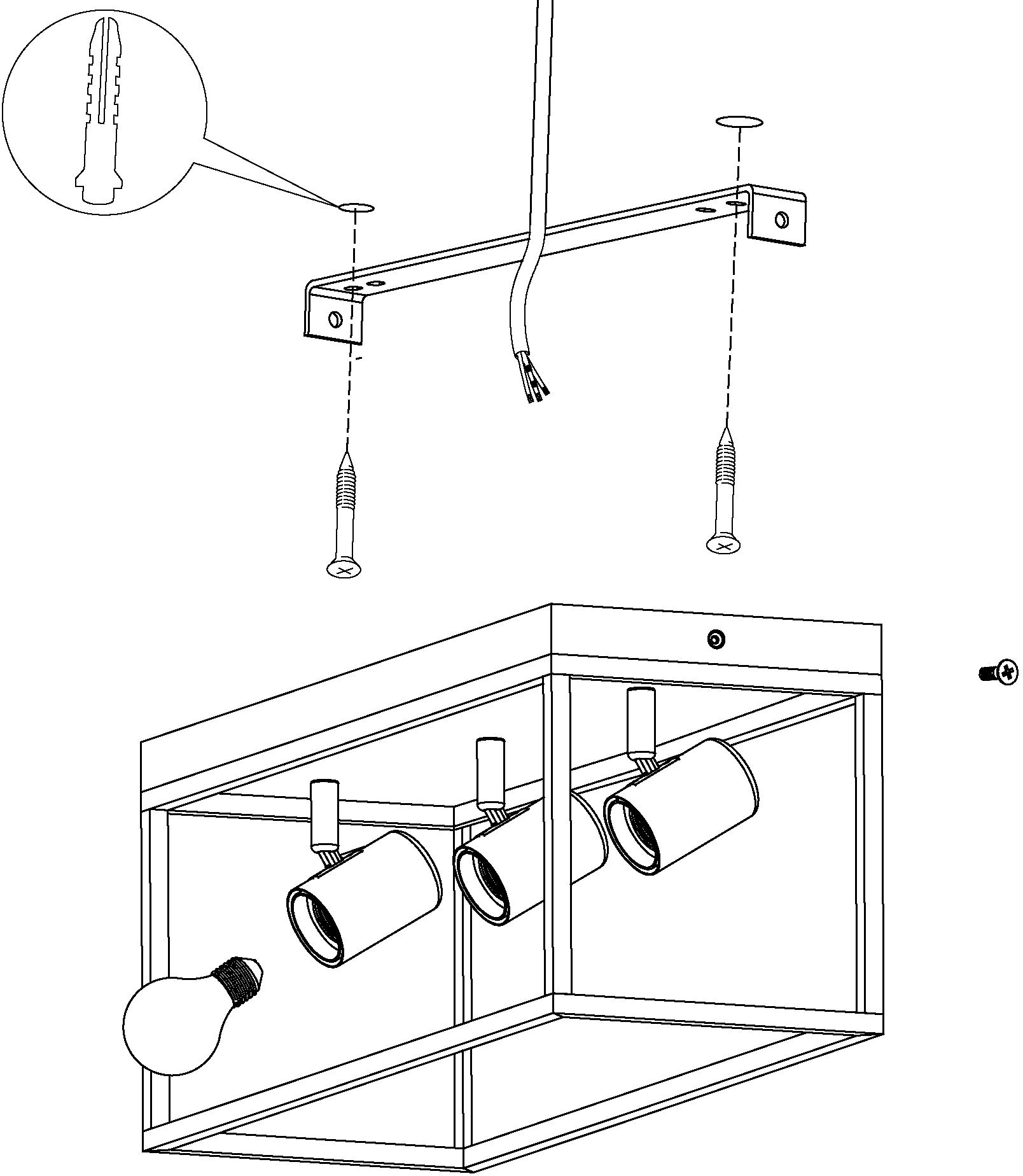 EGLO Deckenleuchte »SILENTINA«, 3 flammig, Leuchtmittel E27 | ohne Leuchtmittel, Deckenlampe