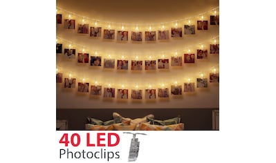 LED-Lichterkette »Rana«, 5m LED Fotolichterkette Stimmungsbeleuchtung mit 40 Photo-Clips