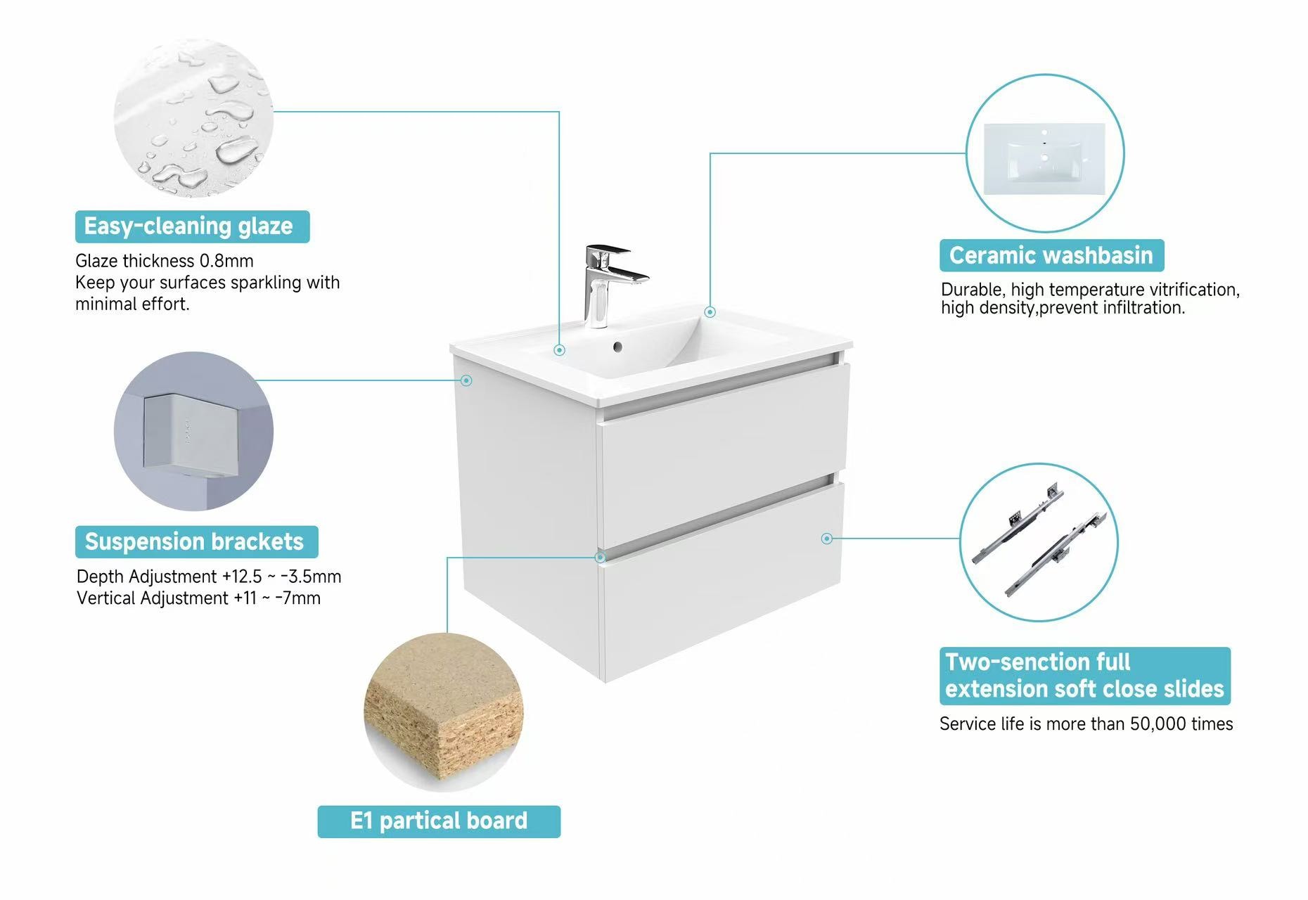 welltime Badmöbel-Set »Toledo in verschiedenen Breiten erhältlich« Komplett-Set, 