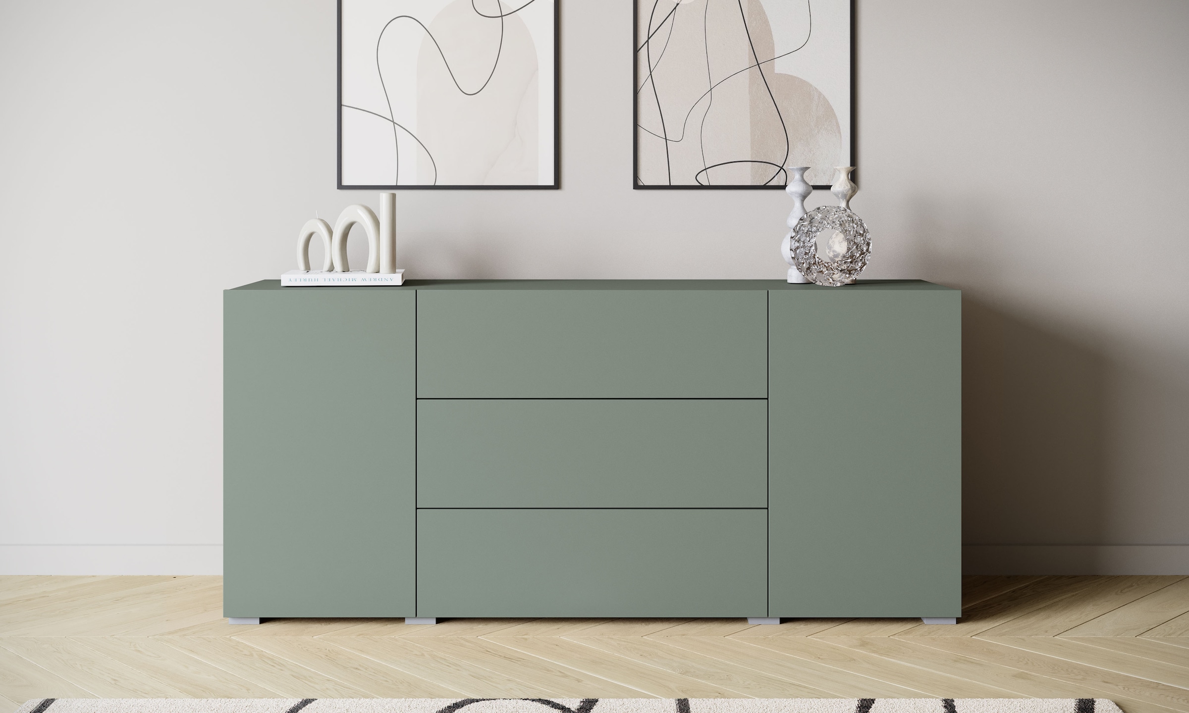 Home affaire Sideboard »BERLIN« Moderne grifflose Kommode Breite 150 cm, 4 Schubkästen/ 2 Türen