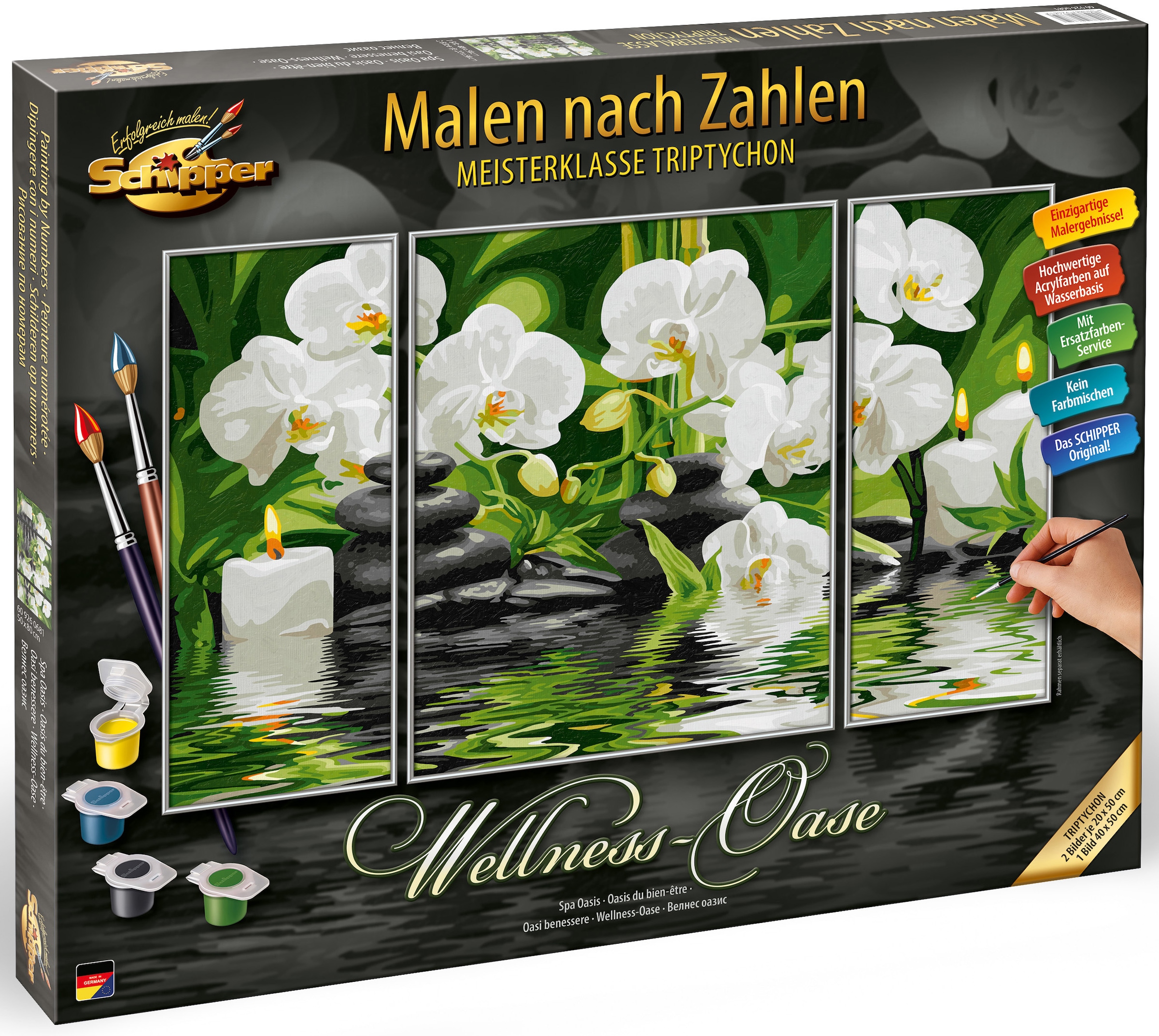 Schipper Malen nach Zahlen »Meisterklasse Triptychon - Wellness-Oase«, Made in Germany