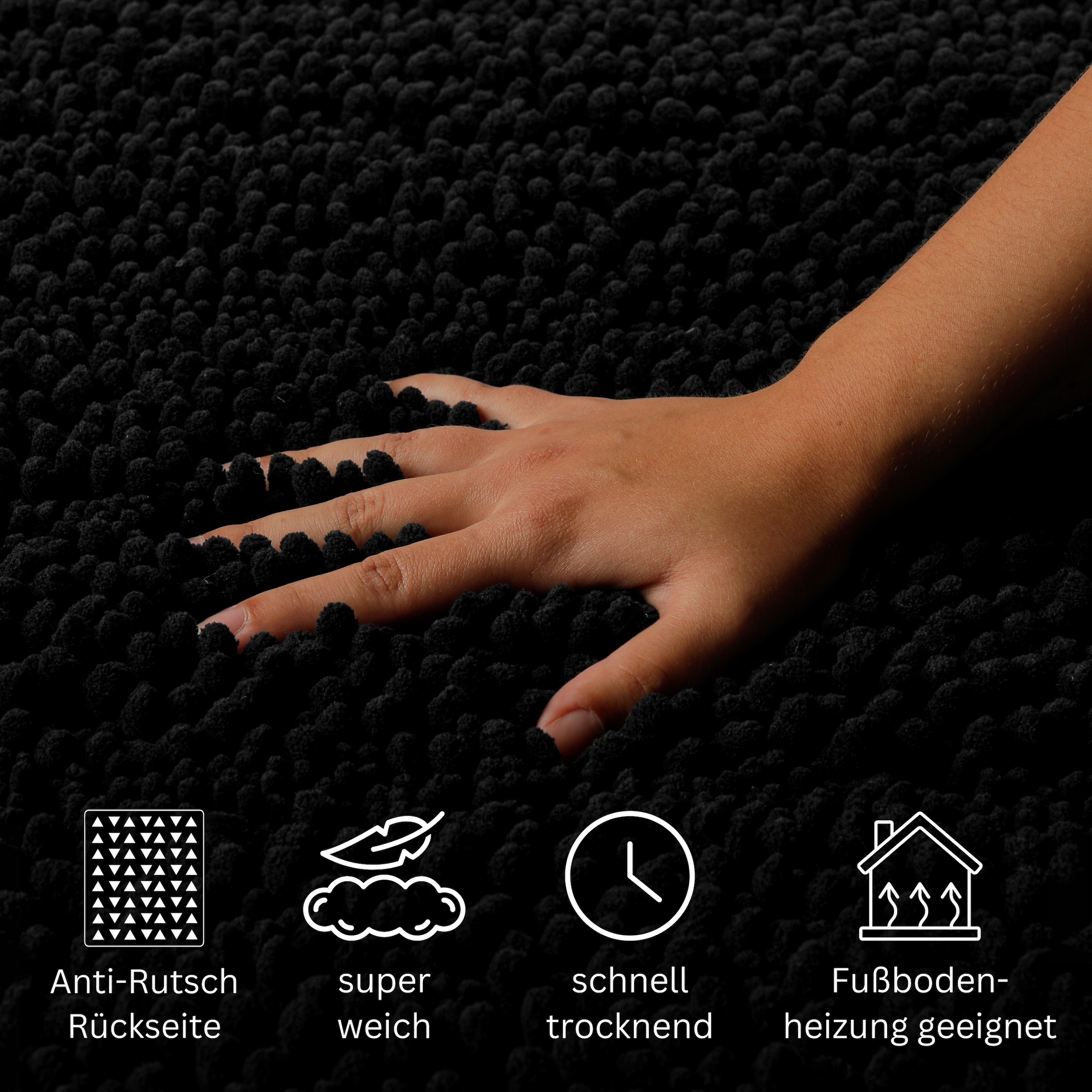 OTTO home Badematte »Torrni« Höhe 22 mm rutschhemmend beschichtet fußbodenheizungsgeeignet | schnell trocknend Badteppich, getuftet, modern, Uni, antirutsch, flauschig, hochflor