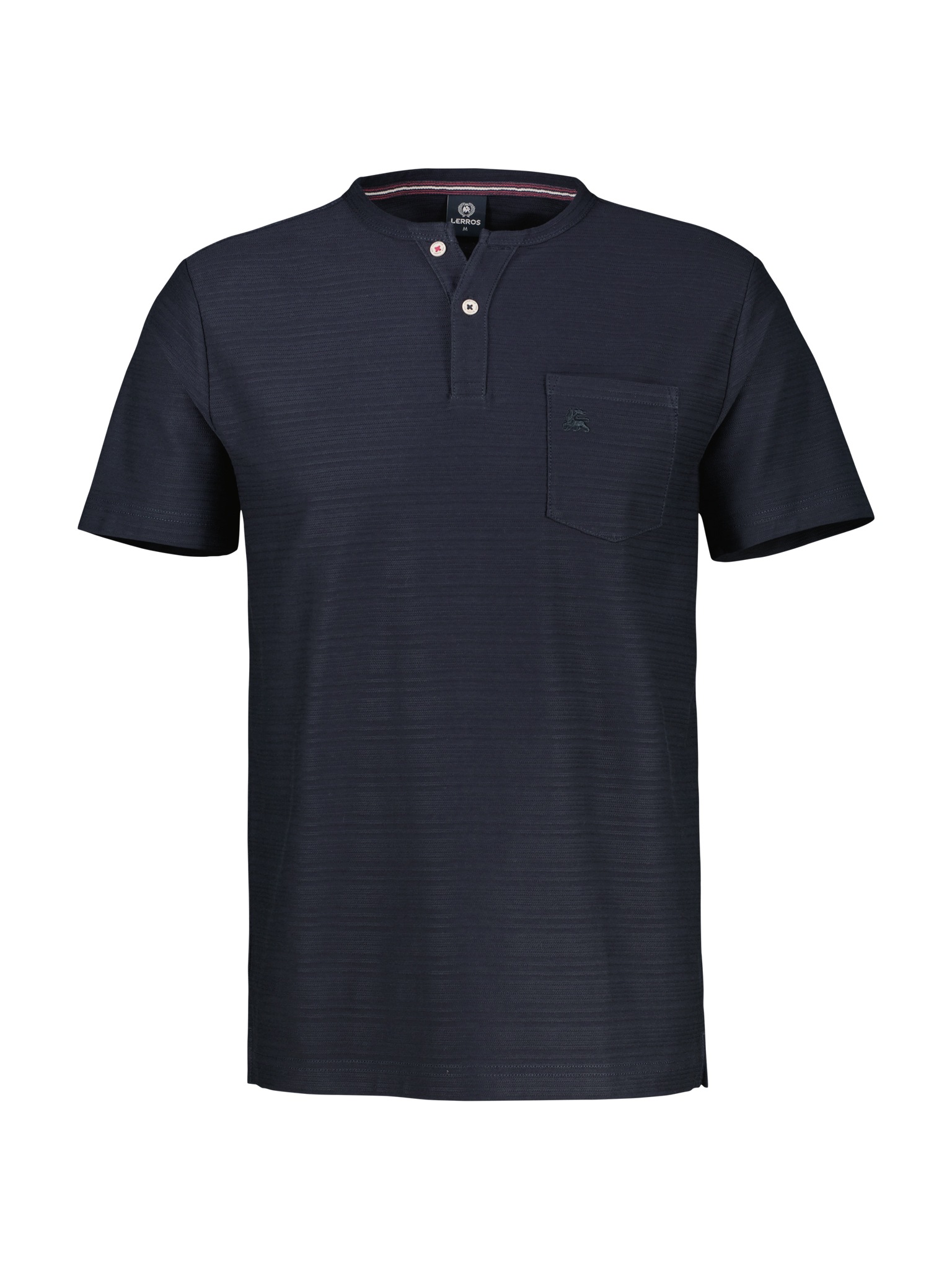 LERROS Kurzarmshirt, mit Serafino-Kragen und Knopfleiste