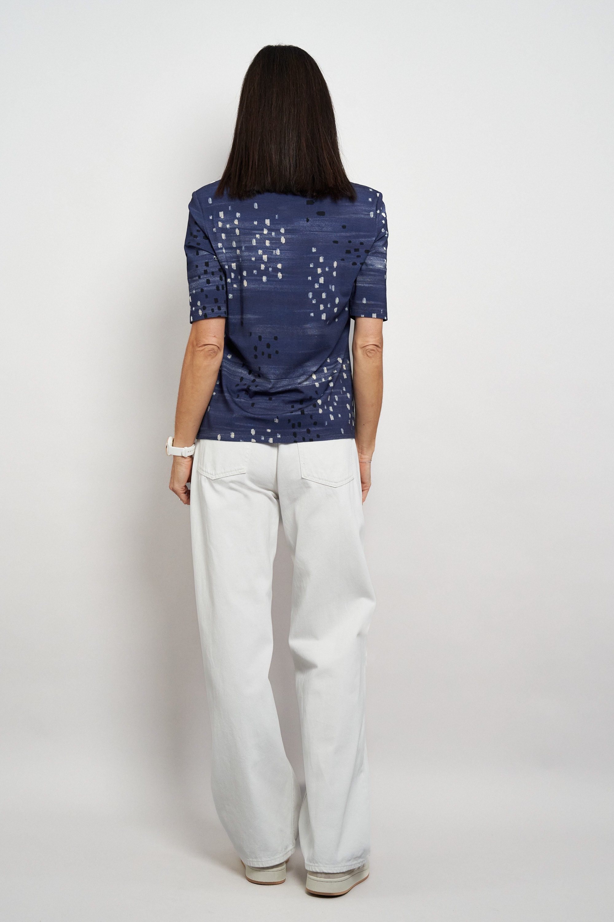 Seidel Moden Kurzarmshirt mit grafischem Muster und aus Viskose - MADE IN GERMANY