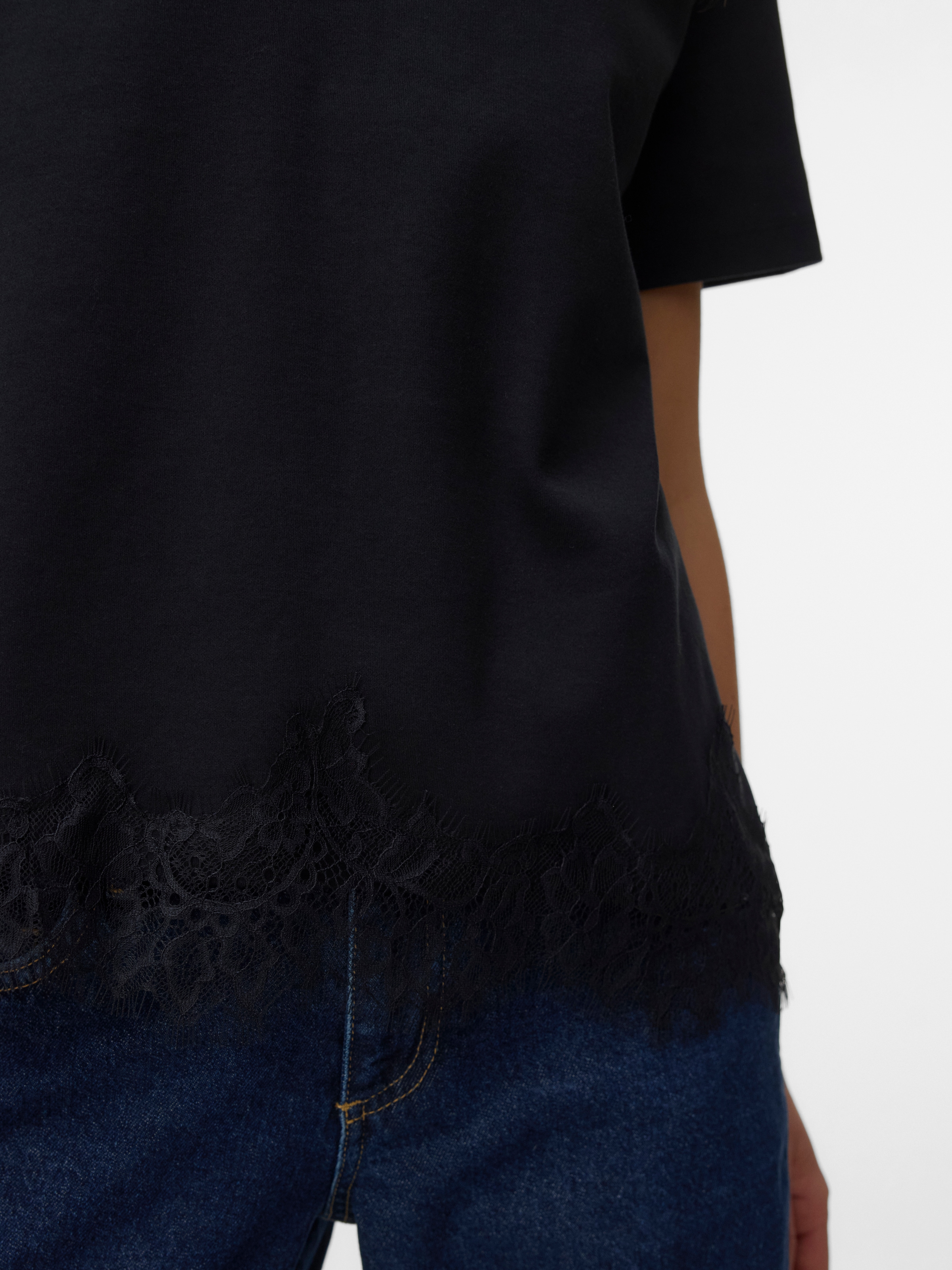 Vero Moda Kurzarmshirt »VMSARA METTE LACE SS T-SHIRT JRS NOOS« Baumwolle, regular fit