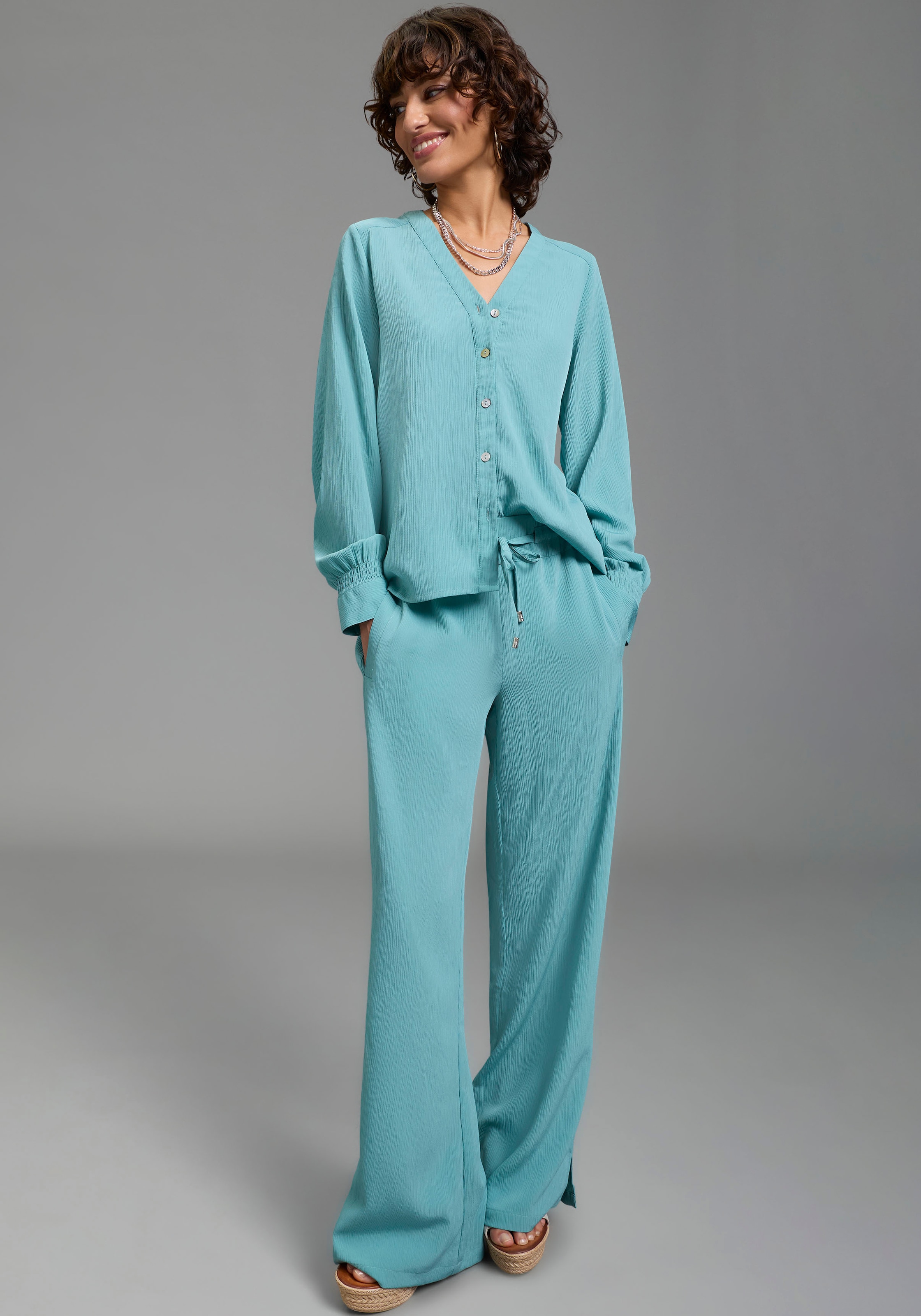 Laura Scott Schlupfhose  weite Hose, mit Gummizug am Bund, mit Schlitz am Beinabschluss