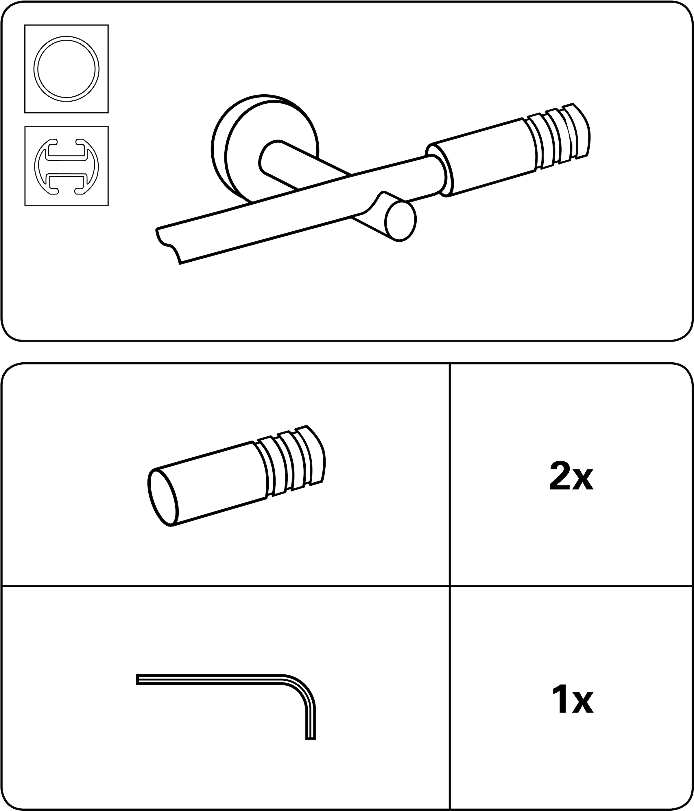 GARDINIA Gardinenstangen-Endstück »Zylinder«, (2 St.), Serie Gardinenstange Kira