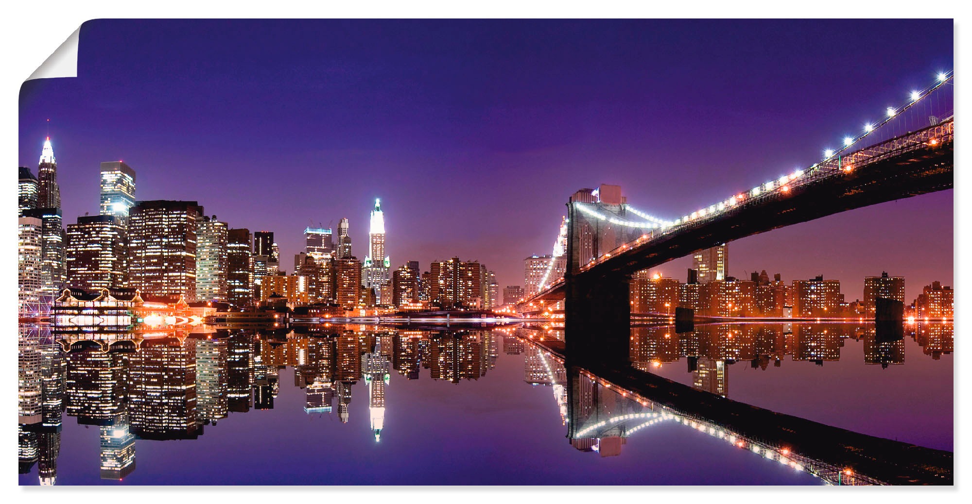 Artland Wandbild »New York Skyline«, Amerika, (1 St.), in vielen Größen & Produktarten -Leinwandbild, Poster, Wandaufkleber / Wandtattoo auch für Badezimmer geeignet