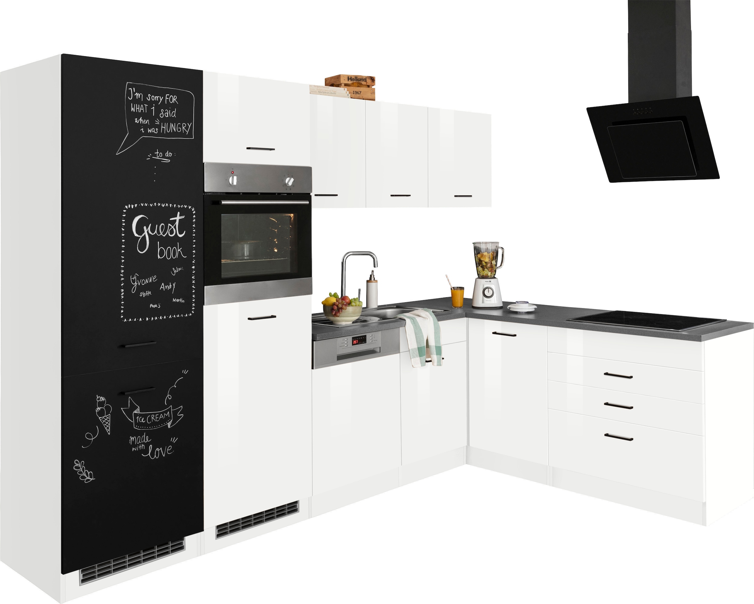 KOCHSTATION Winkelküche »KS-Trier« mit E-Geräten, Stellbreite 290/190 cm