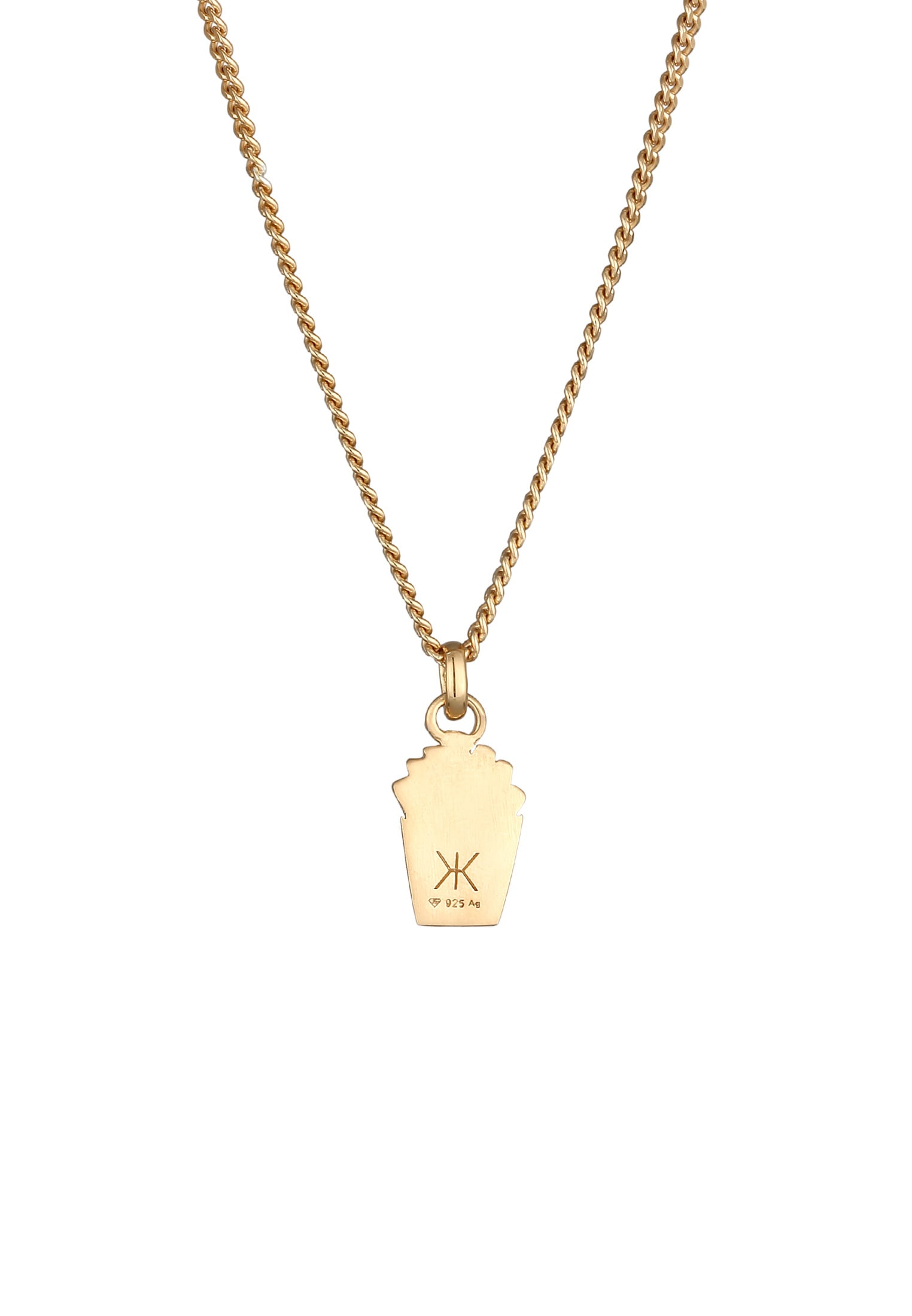 Kuzzoi Kette mit Anhänger »Halskette Pommes Anhänger 925 Sterling Silber vergoldet«