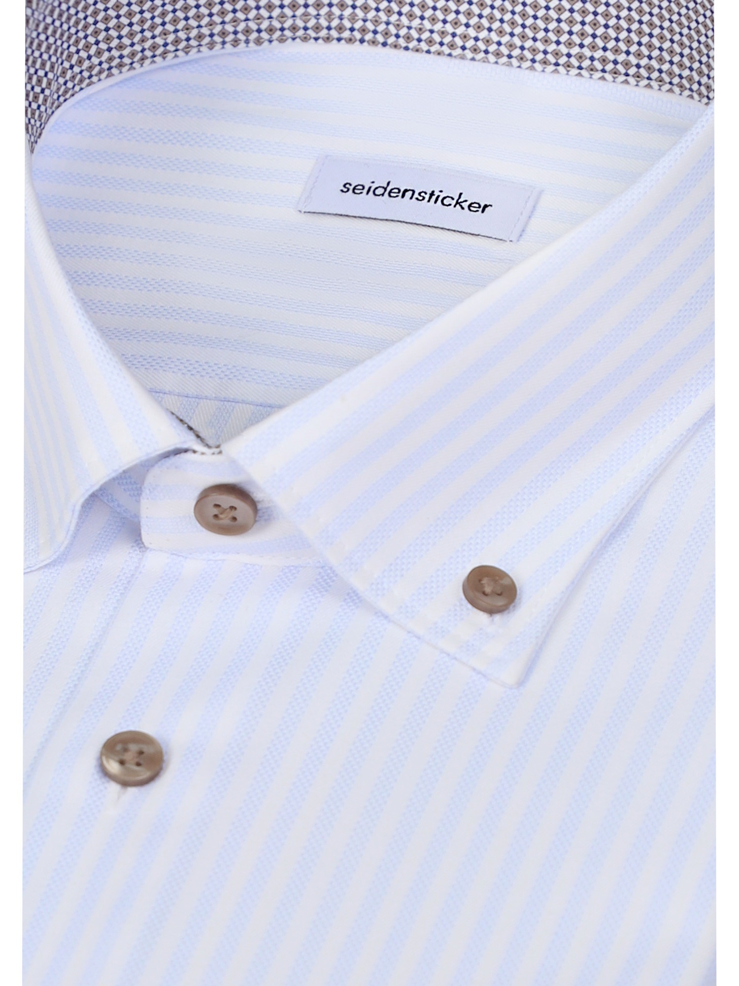seidensticker Businesshemd »Schwarze Rose« Slim 1/1 Button-Down-Kragen Gestreift