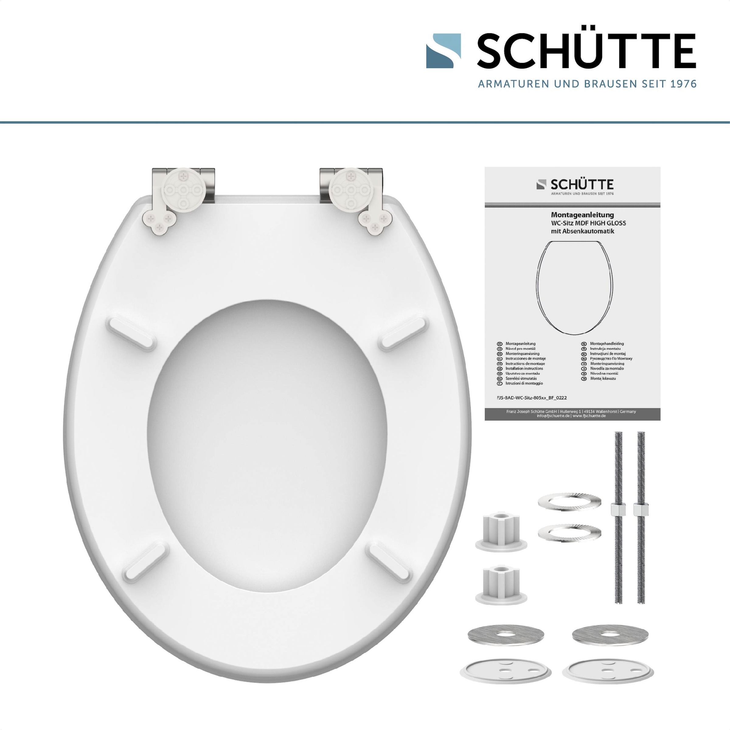 Schütte WC-Sitz »Oasis«, High Gloss mit MDF Holzkern, mit Absenkautomatik