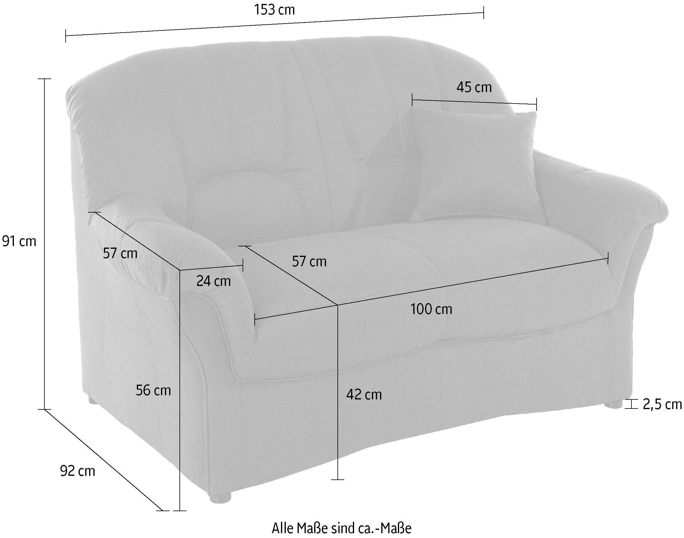 DOMO collection 2-Sitzer »Bahia zeitlos & elegantes Sofa, bequem«, inklusive Federkern