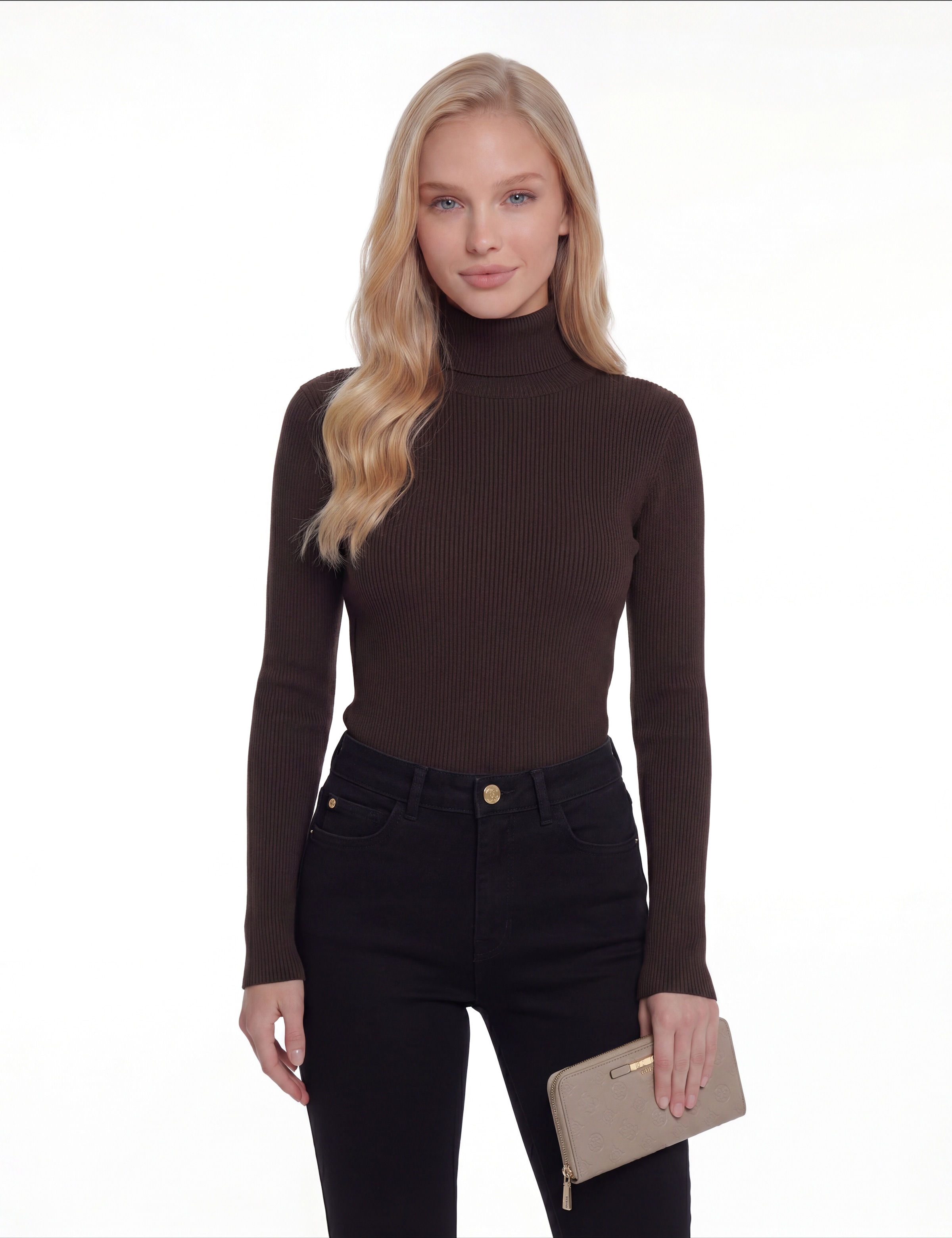 Guess Geldbörse »CARMELLA SLG LARGE ZIP AROUND« Damen Geldbeutel, Portemonnaie mit Allover-Muster