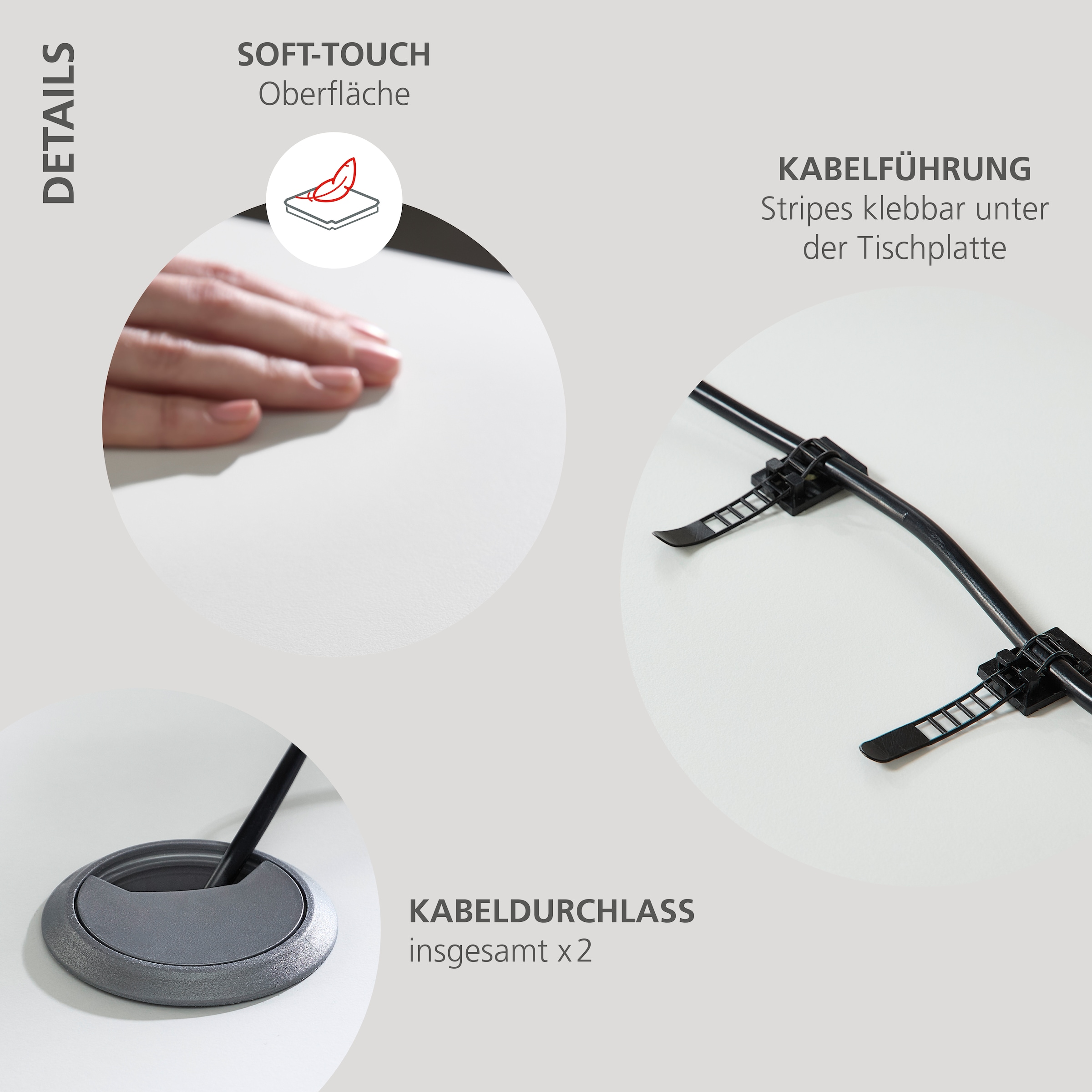 Innostyle Schreibtisch »Schreibtisch Santorin, 160/72/77 cm ( B/H/T)« 1 Stk. tlg. mit Motor zur Höhenverstellung (72-120 cm) mit Memory-Funktion