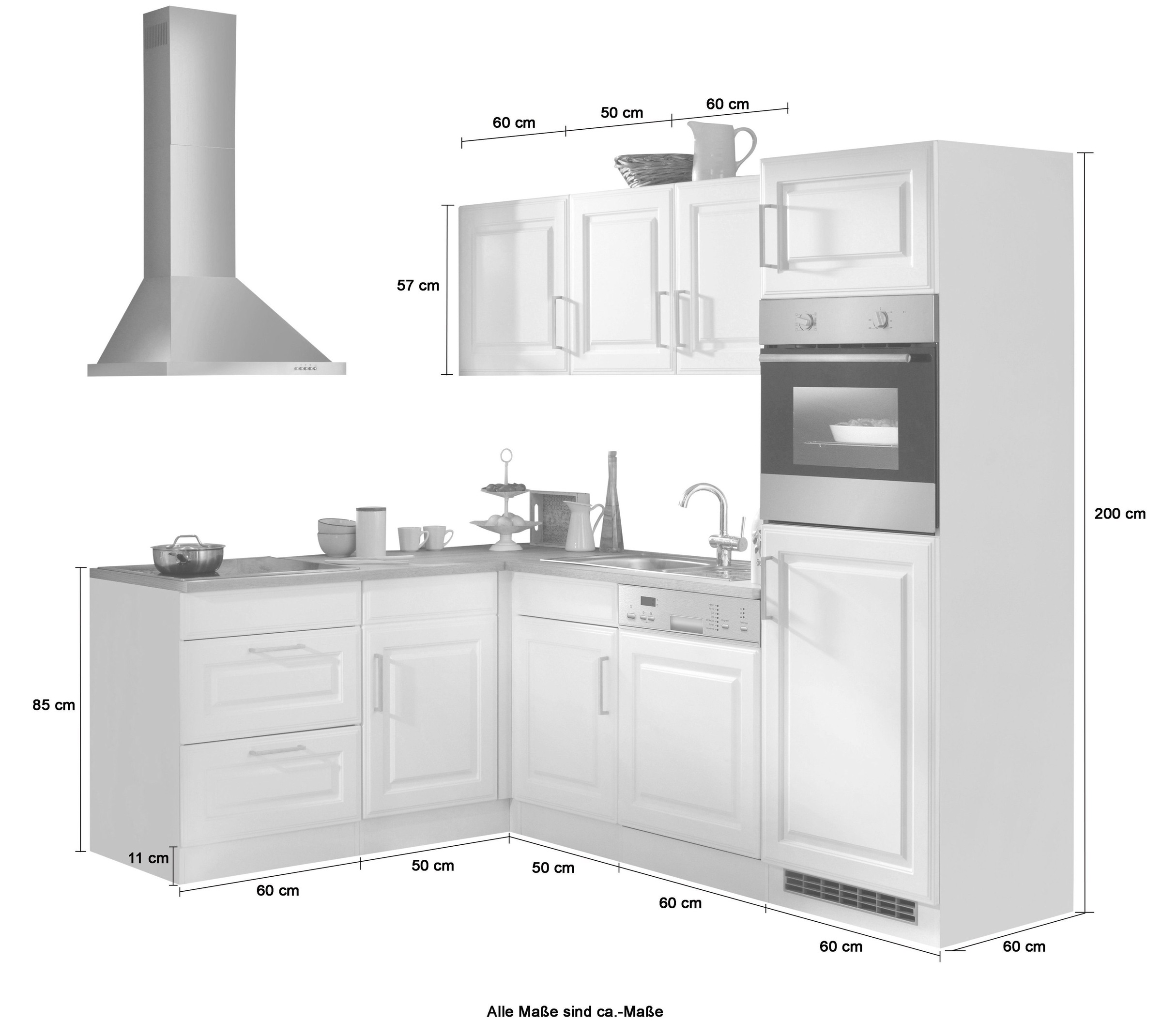 KOCHSTATION Winkelküche »KS-Stockholm« mit E-Geräten,230 x 170 cm, wahlweise mit Induktionskochfeld