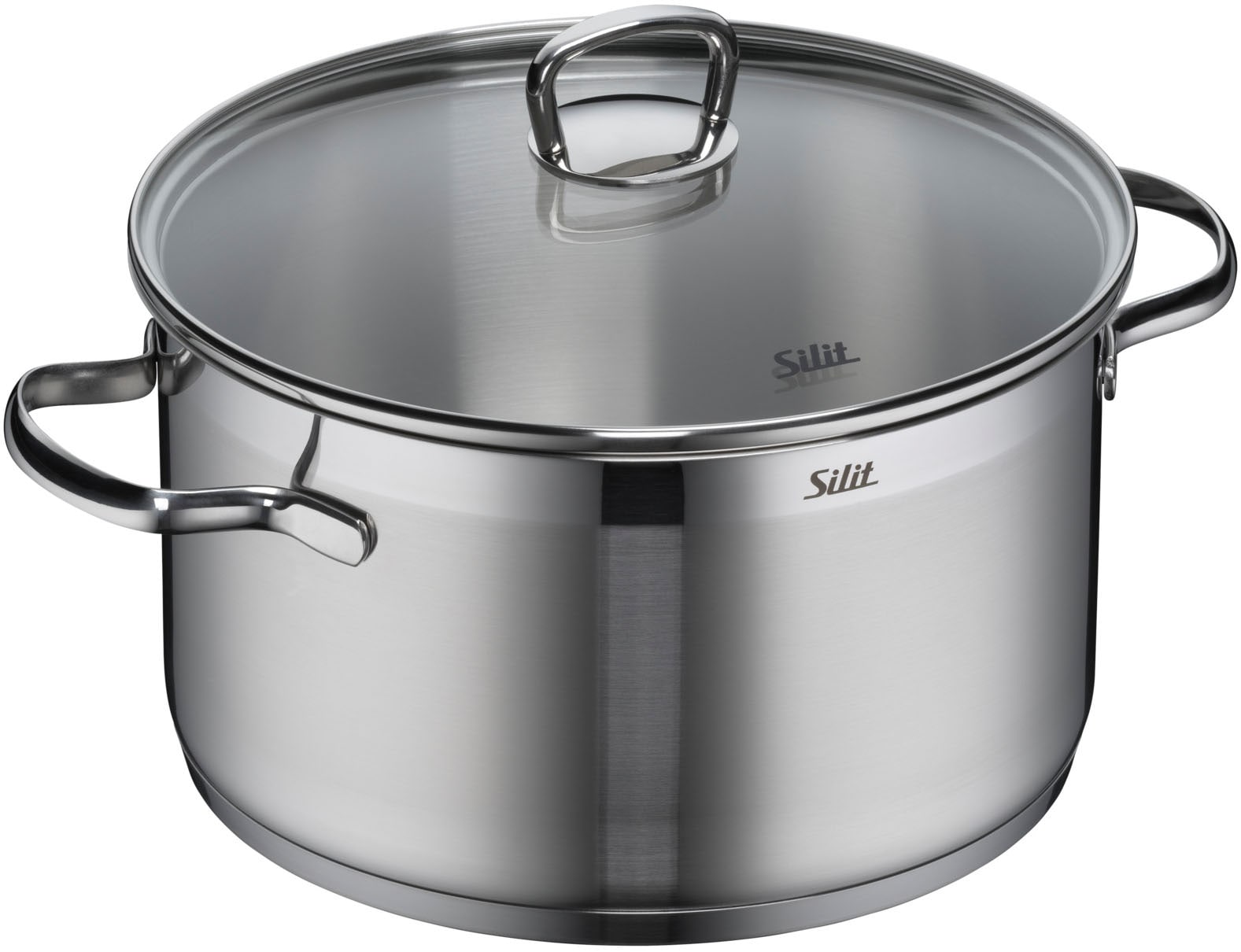 Silit Topf-Set »Toskana Induktion, Kochtopf Set mit Glasdeckel, teilmattiert«, Edelstahl 18/10, (Set, 8 tlg., je 1 Bratentopf Ø 16/20 cm, je 1 Fleischtopf Ø 16/20 cm), Induktions Töpfe Set, für alle Herdarten geeignet, ohne Skalierung