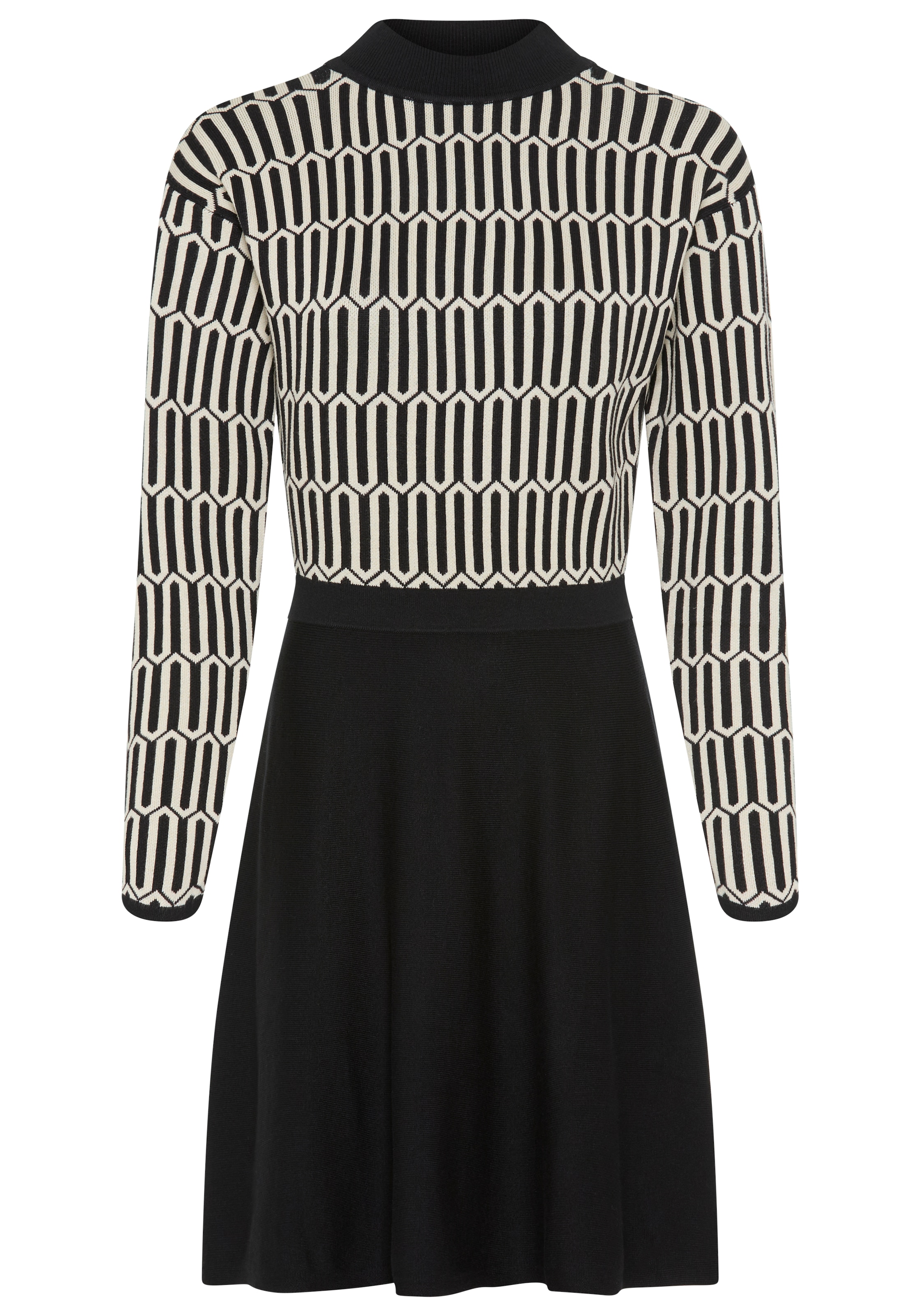 Laura Scott Strickkleid Ohne Tasche | Ohne Taschen mit grafischem Strickmuster - NEUE KOLLEKTION