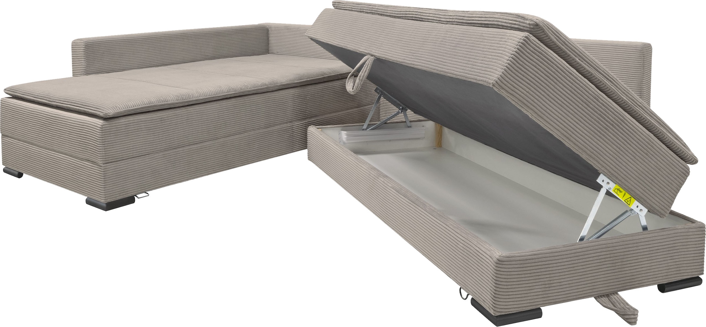 INOSIGN Ecksofa, inklusive Bettfunktion und Bettkasten