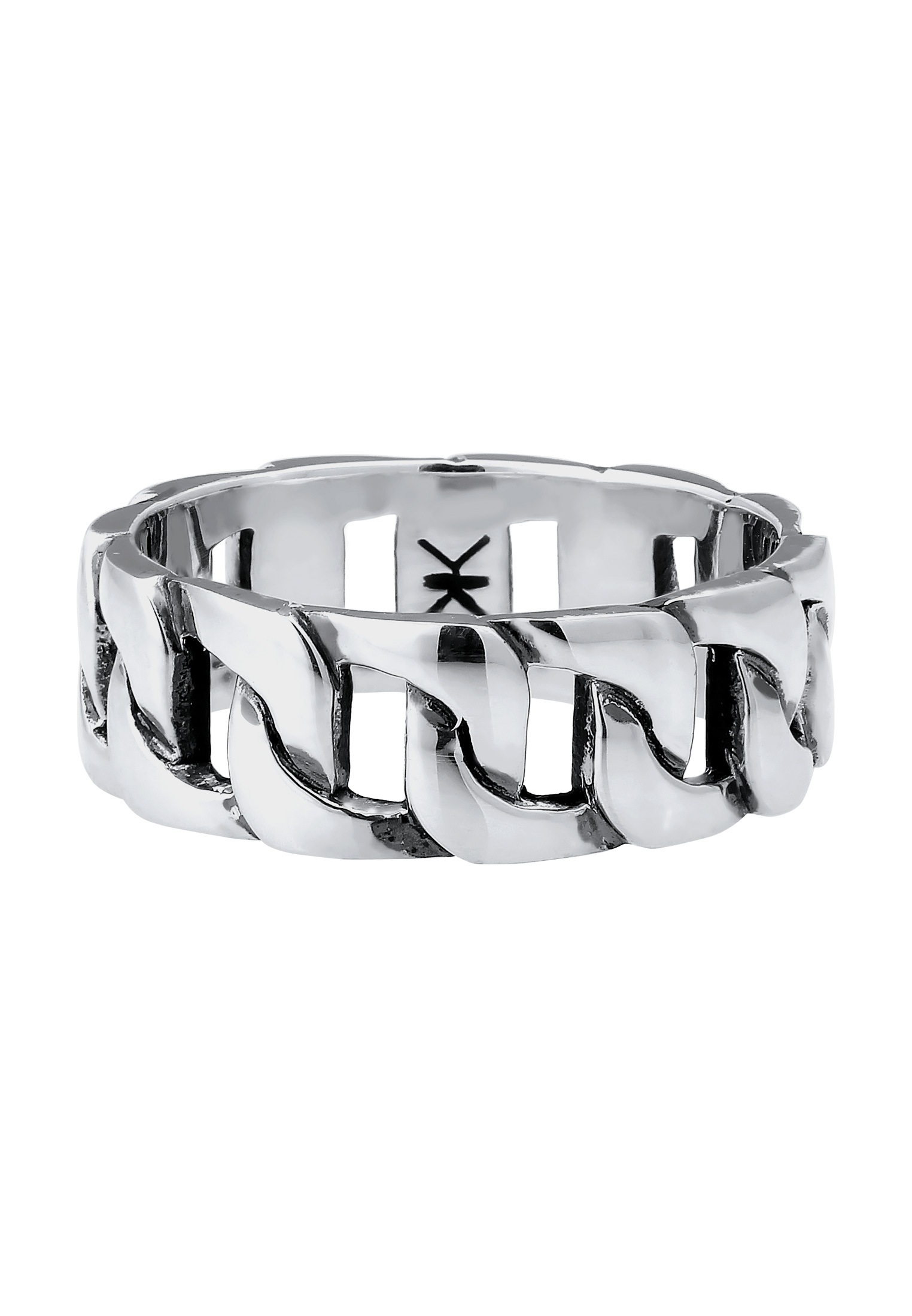 Kuzzoi Silberring »Ring Herren Chunky Chain Look Panzerglieder 925 Silber«