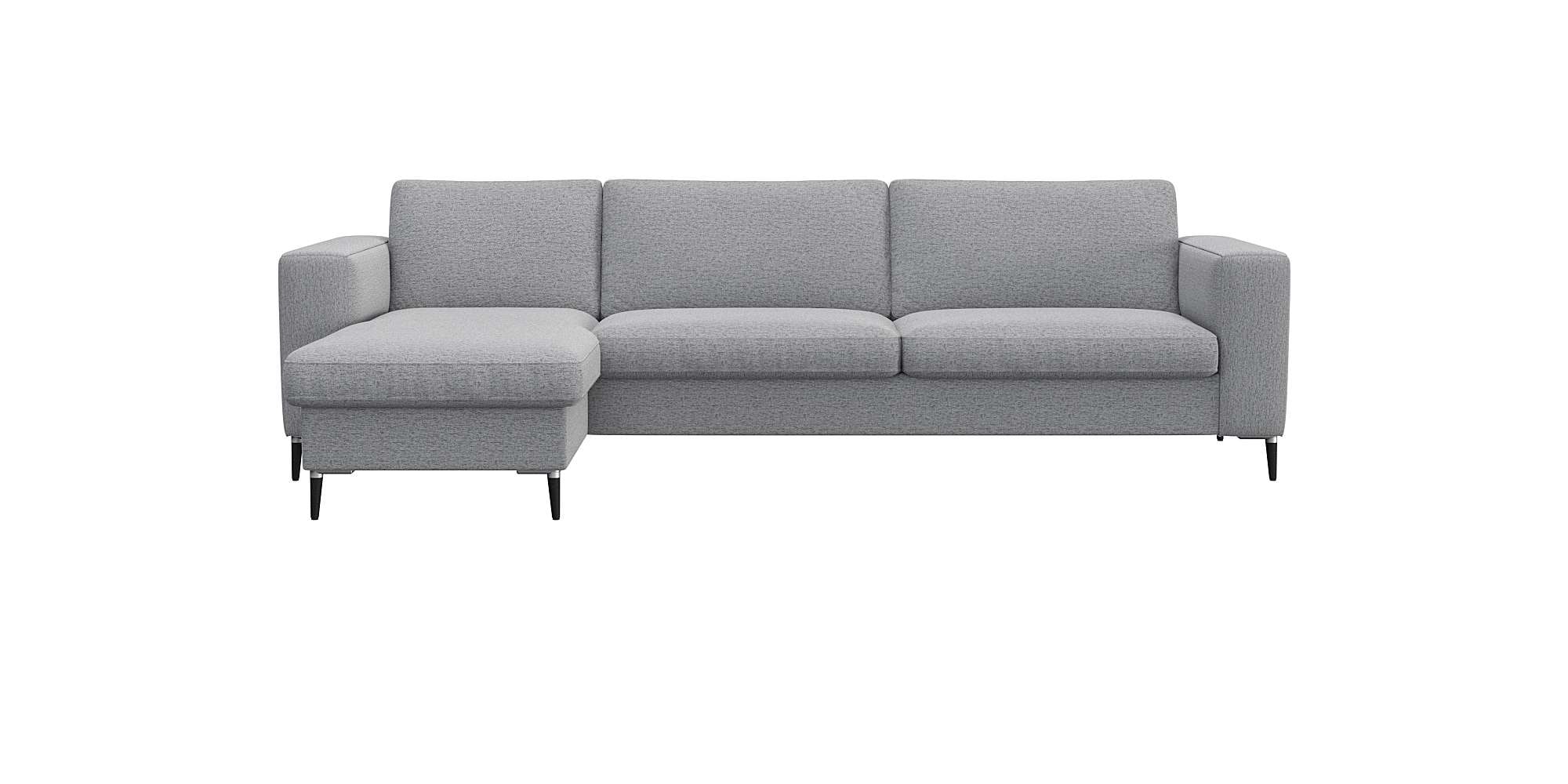 FLEXLUX Ecksofa »Fiore, super Sitzkomfort durch Kaltschaum im Sitz, L-Form« breite Armlehnen, Kaltschaum, Füße Alu+schwarz