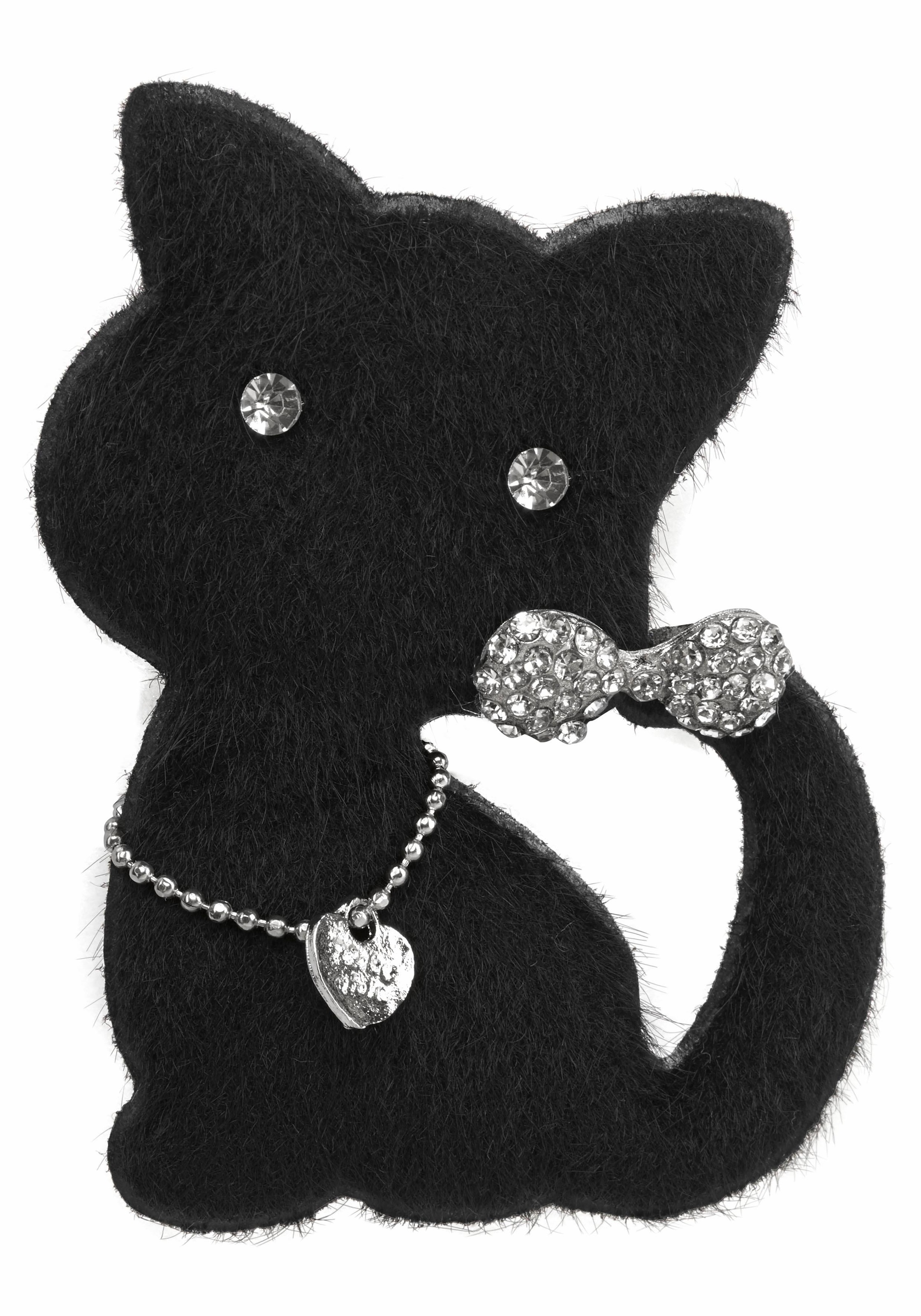 J.Jayz Brosche »Katze mit Anstecknadel«, (1 tlg.), mit Glassteinen