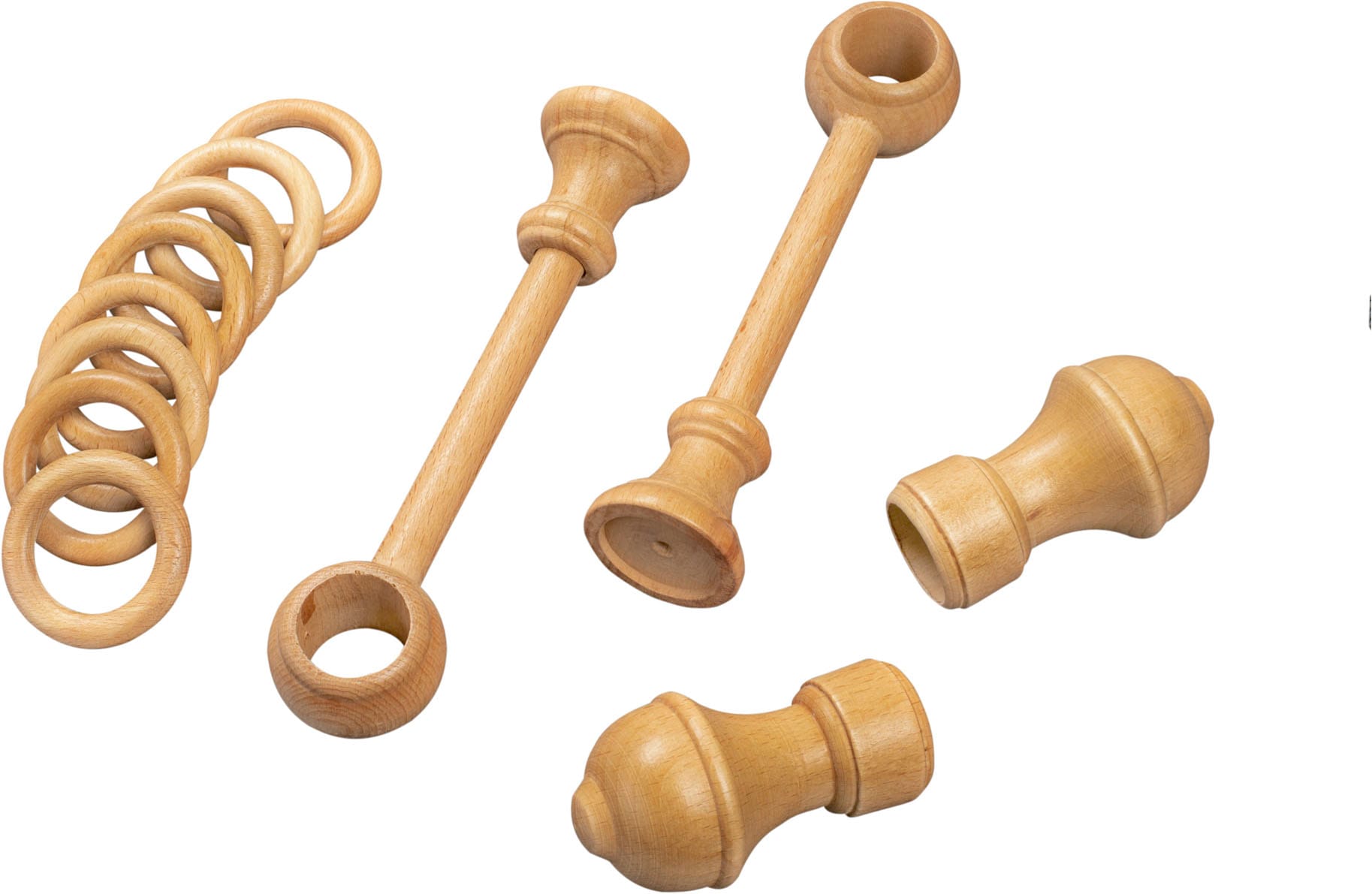 SN DECO GROUP Gardinenstange »Ares« 1 läufig-läufig Fixmaß 28 mm, Holz, verschiedene Längen und Farben, Komplettset
