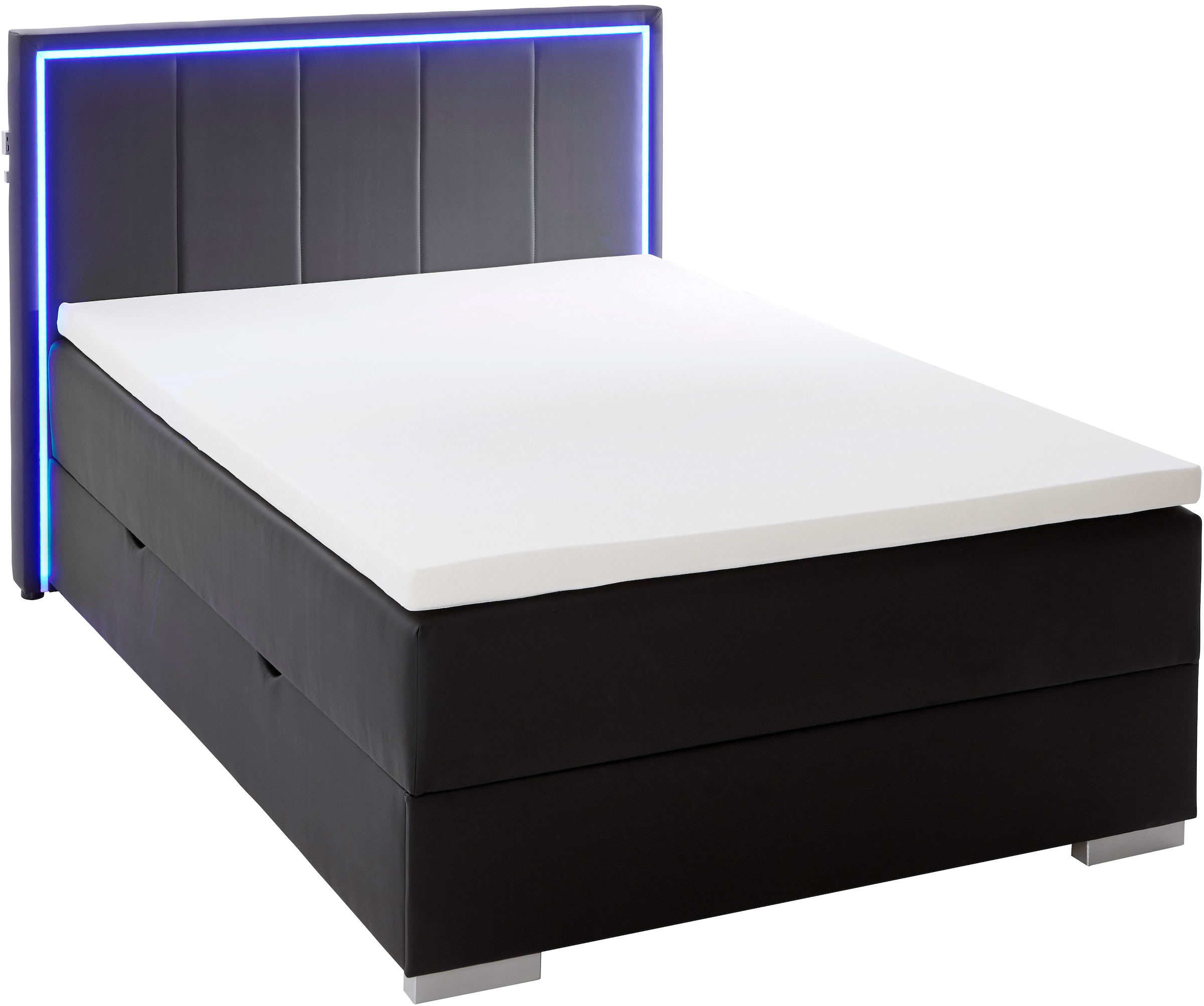 meise.möbel Boxbett »Colorado«, inkl. LED-Beleuchtung im Kopfteil, Bettkasten und Topper