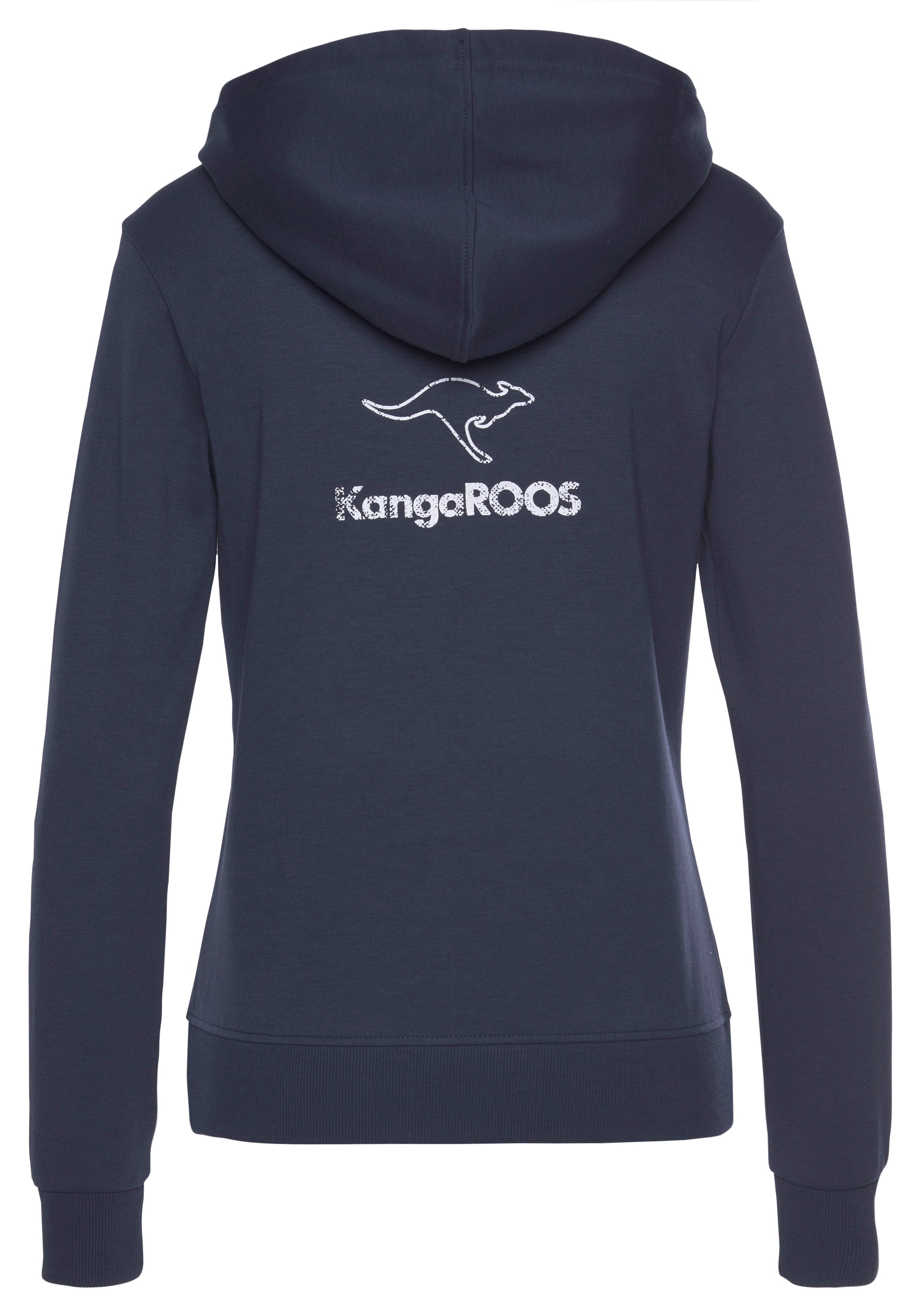 OTTO Rücken, großem bestellen KangaROOS Logodruck Loungeanzug dem Sweatjacke, bei auf mit