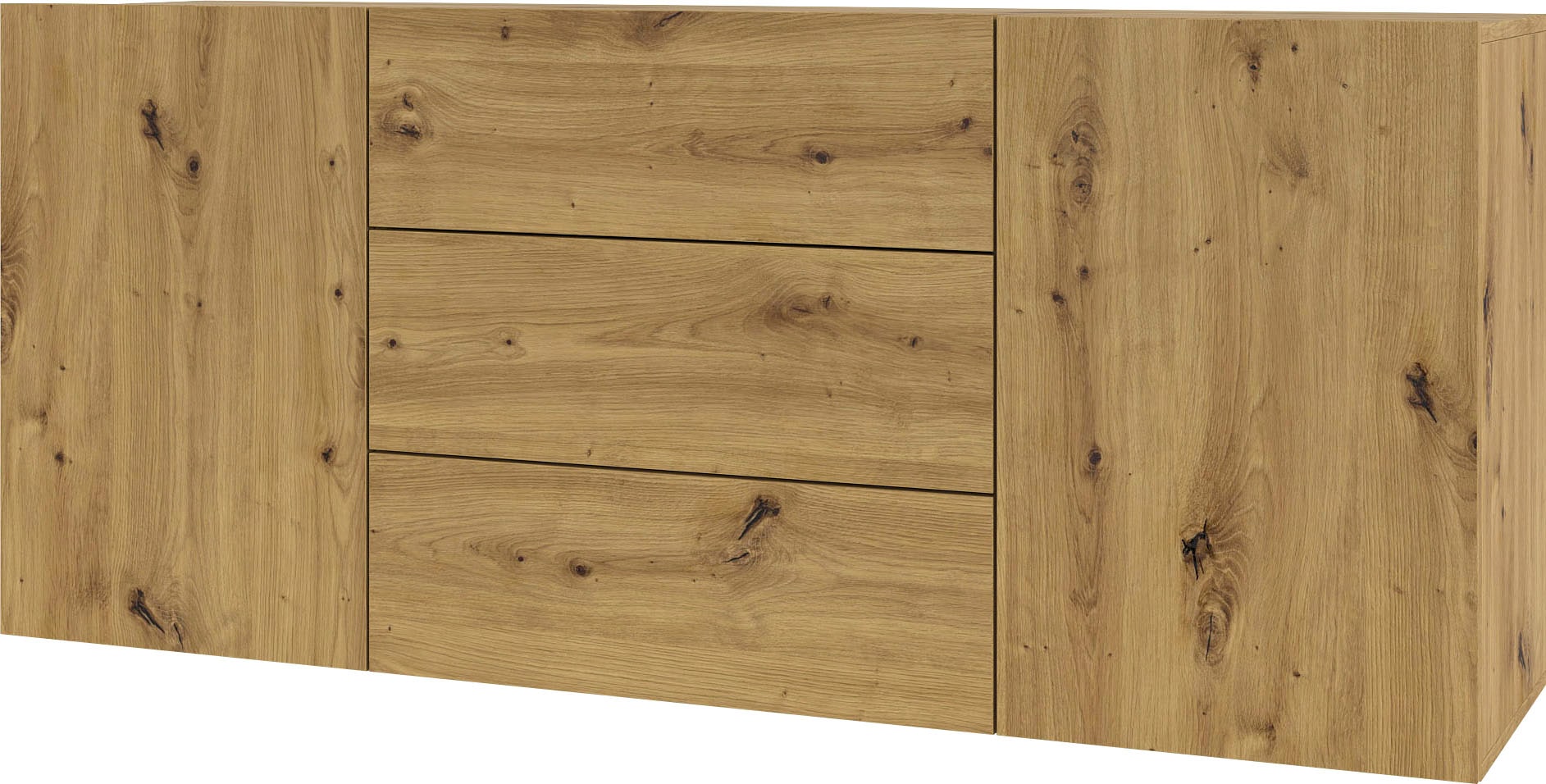 INOSIGN Sideboard »Ava, Breite 140 cm, hängend und stehend montierbar«, moderne grifflose Kommode, Schubladenschrank, 2Türen/3Schubkästen