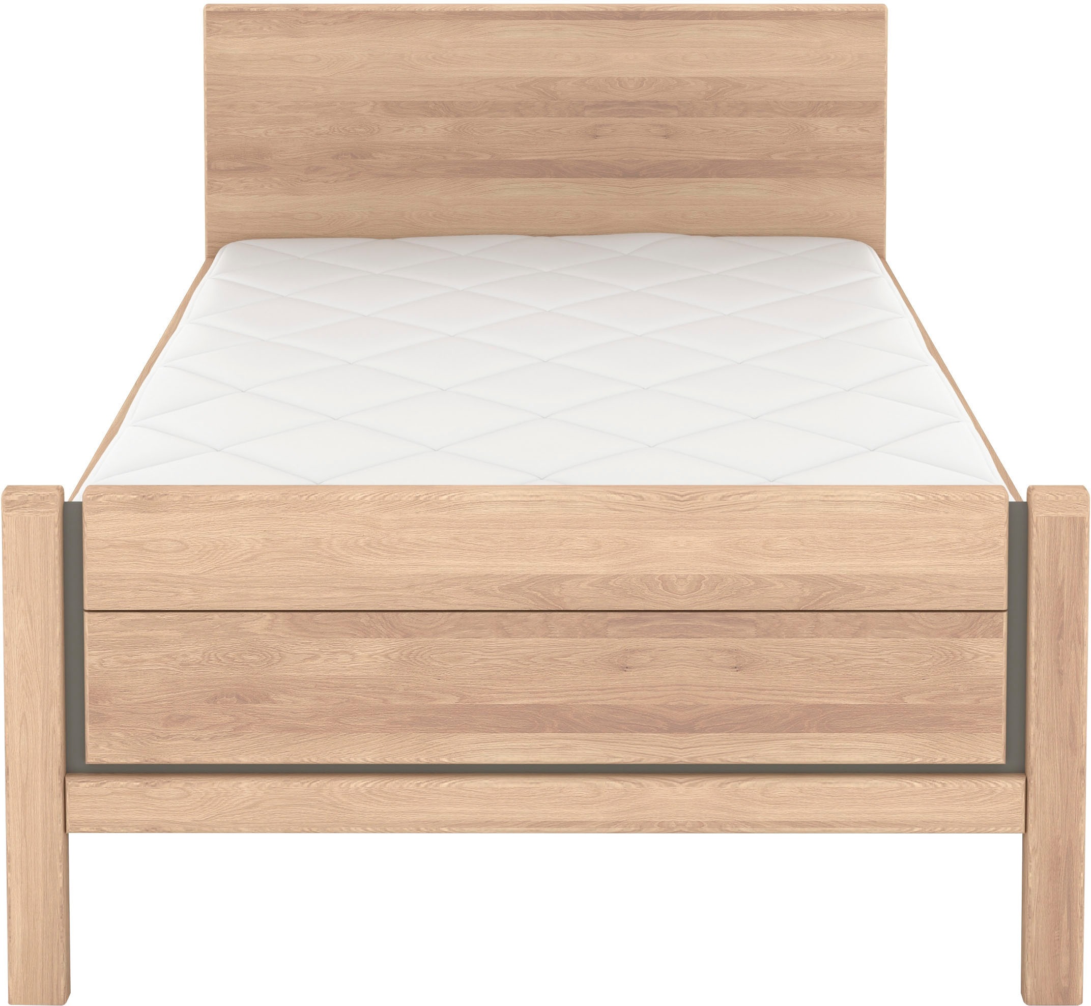 Musterring Holzbett »Sorrent, Bettgestell, Bettrahmen, teilmassiv Eiche«, (MADE IN GERMANY), Eiche teilmassiv, Liegehöhenverstellung, Stollenfußteil